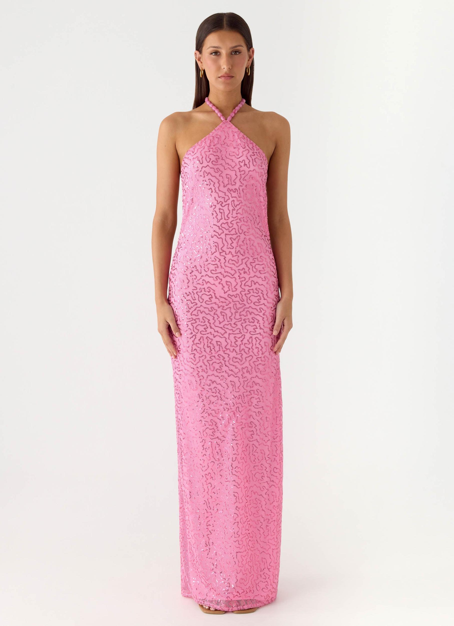 Lorenz Sequin Maxi Dress - Pink Product Image