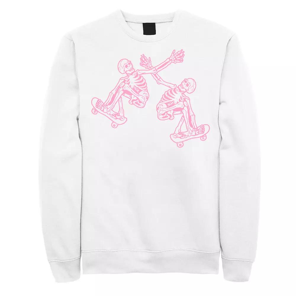 Men's Pink Skateboarding Skeletons Sweatshirt,  Product Image