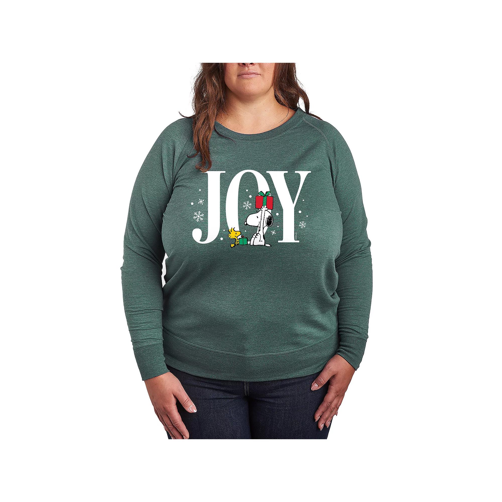 Women's Peanuts Snoopy & Woodstock Joy French Terry Long Sleeve Tee,  Product Image