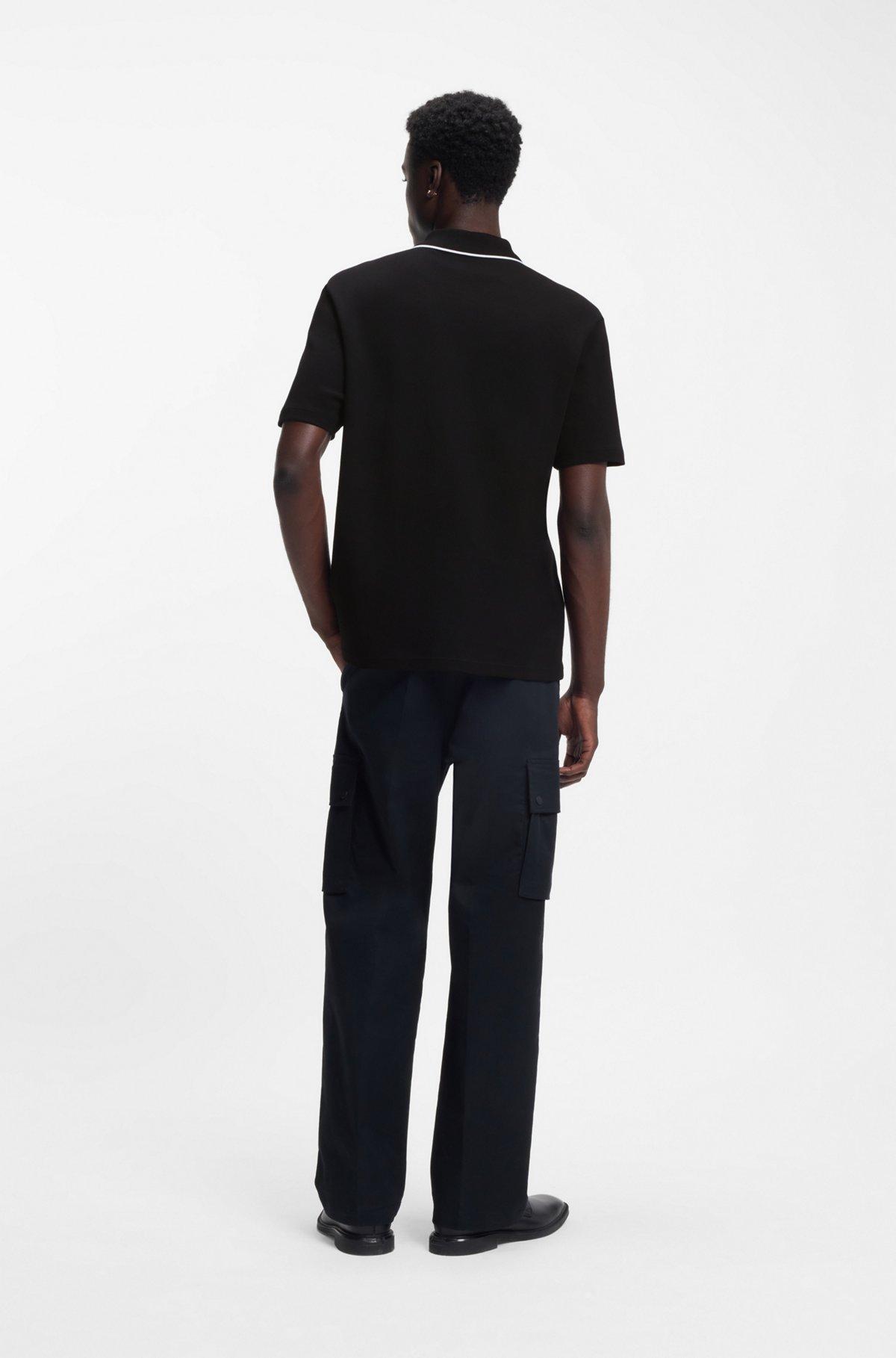 Cotton-jersey polo shirt with contrast edges Product Image