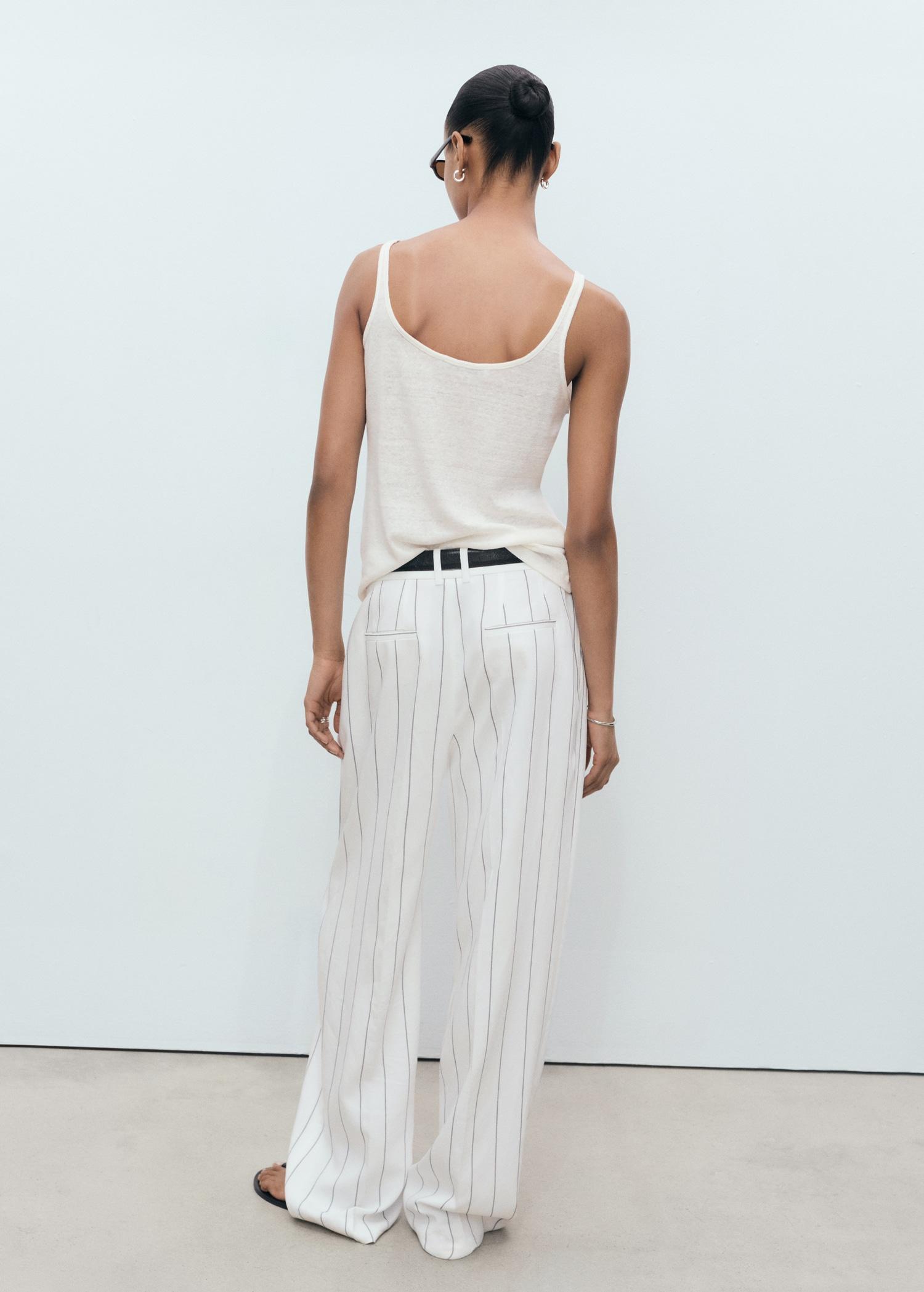 Strappy linen top - Women | MANGO USA Product Image