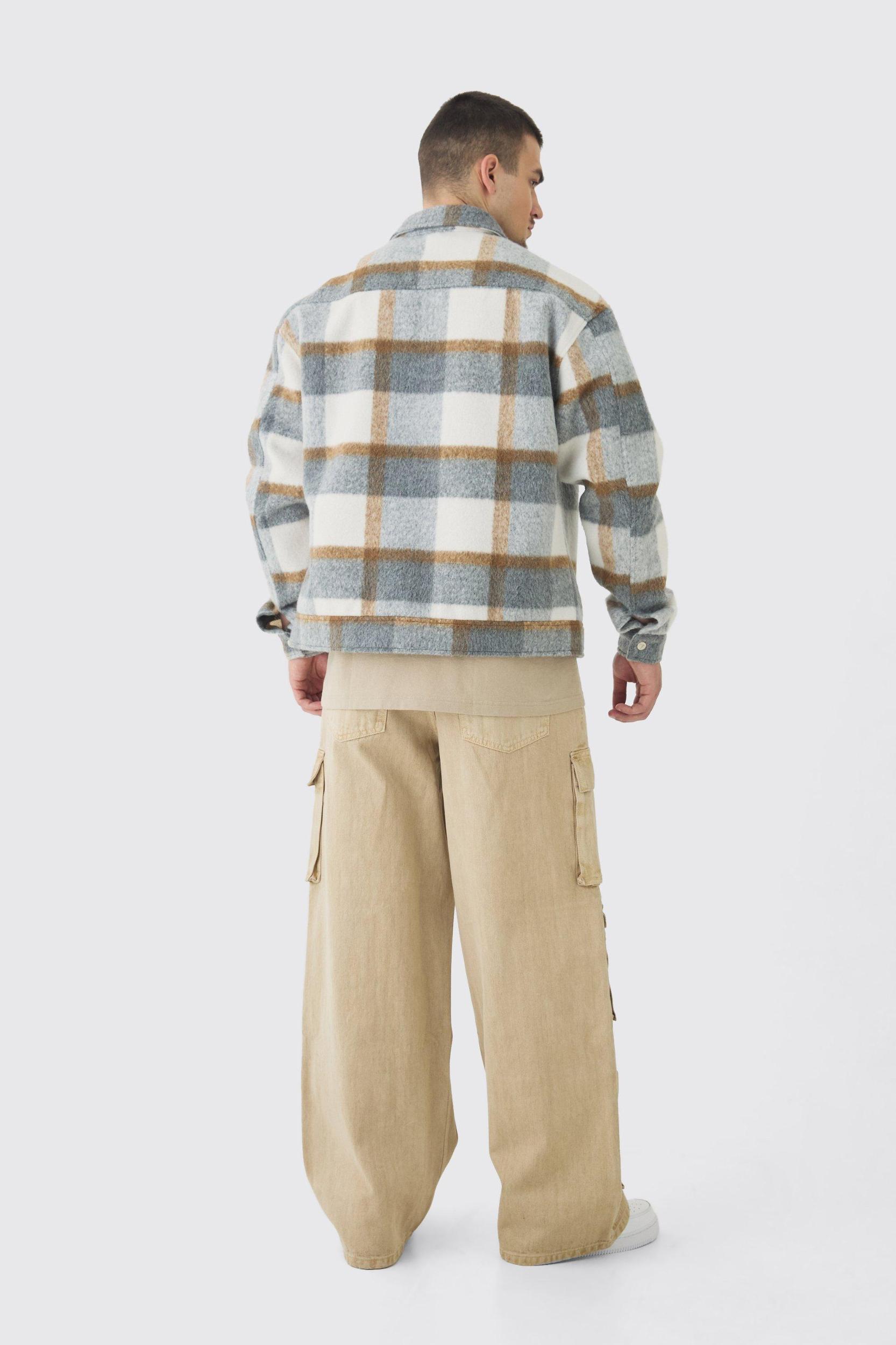 Tall Baggy Fit Washed Multi Pocket Cargo Jeans | boohooMAN USA Product Image