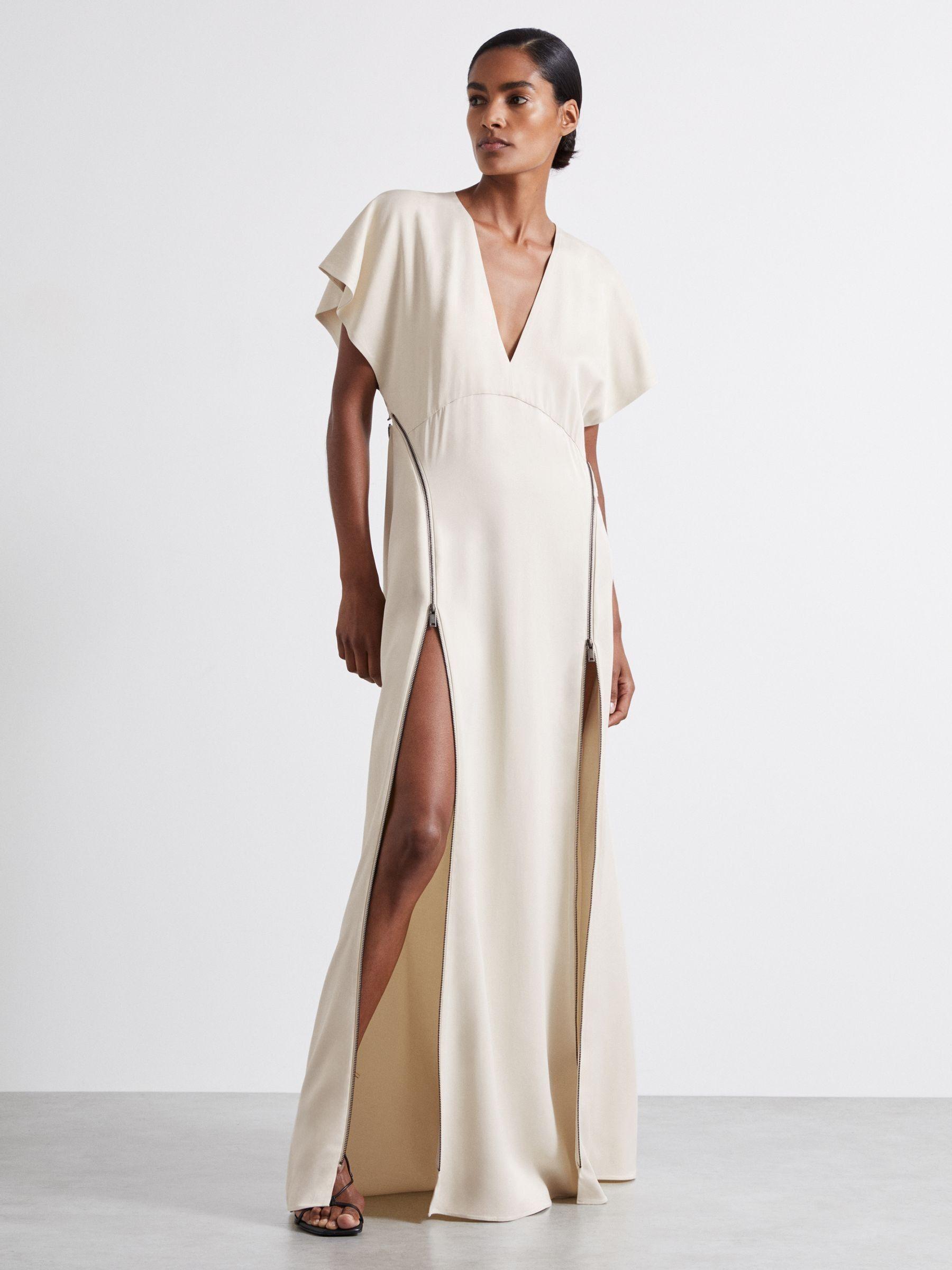 Atelier Zipped Maxi Dress with Virgin Wool in Ivory Product Image