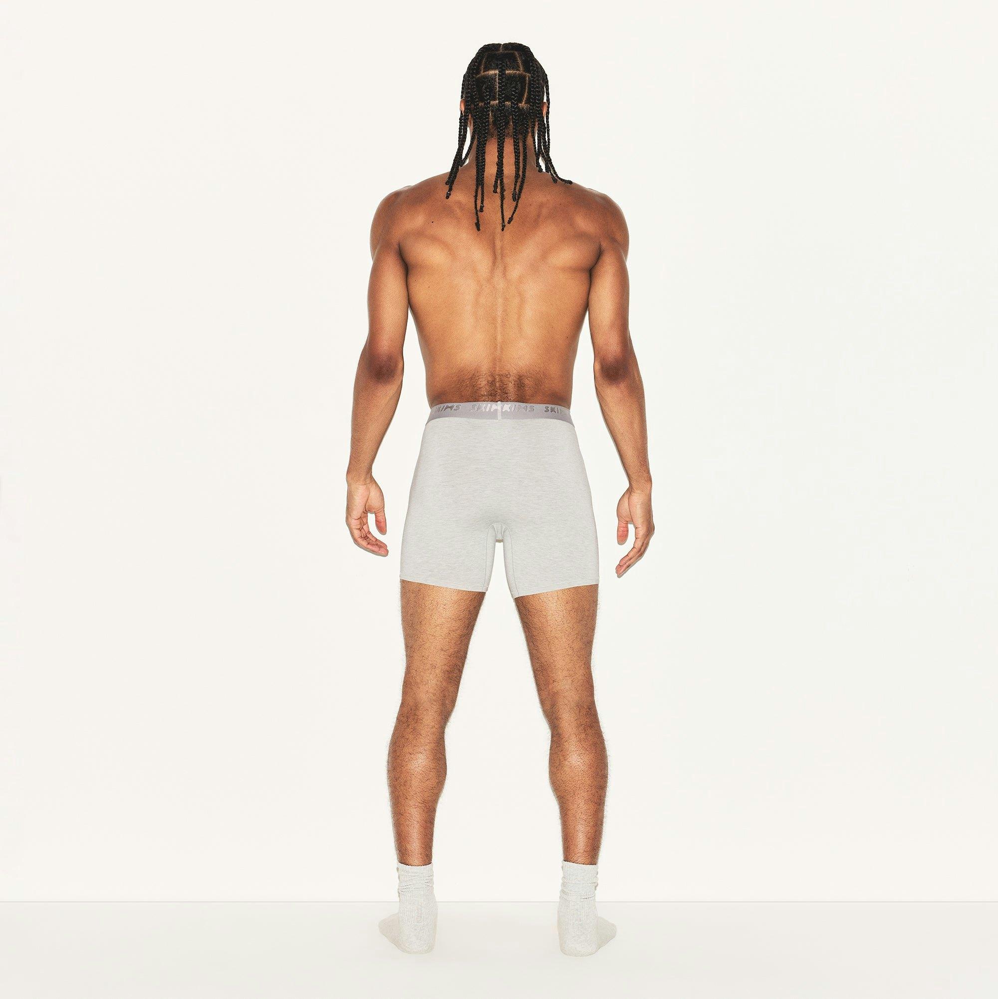 SKIMS STRETCH MENS 5" BOXER BRIEF | LIGHT HEATHER GREY Product Image