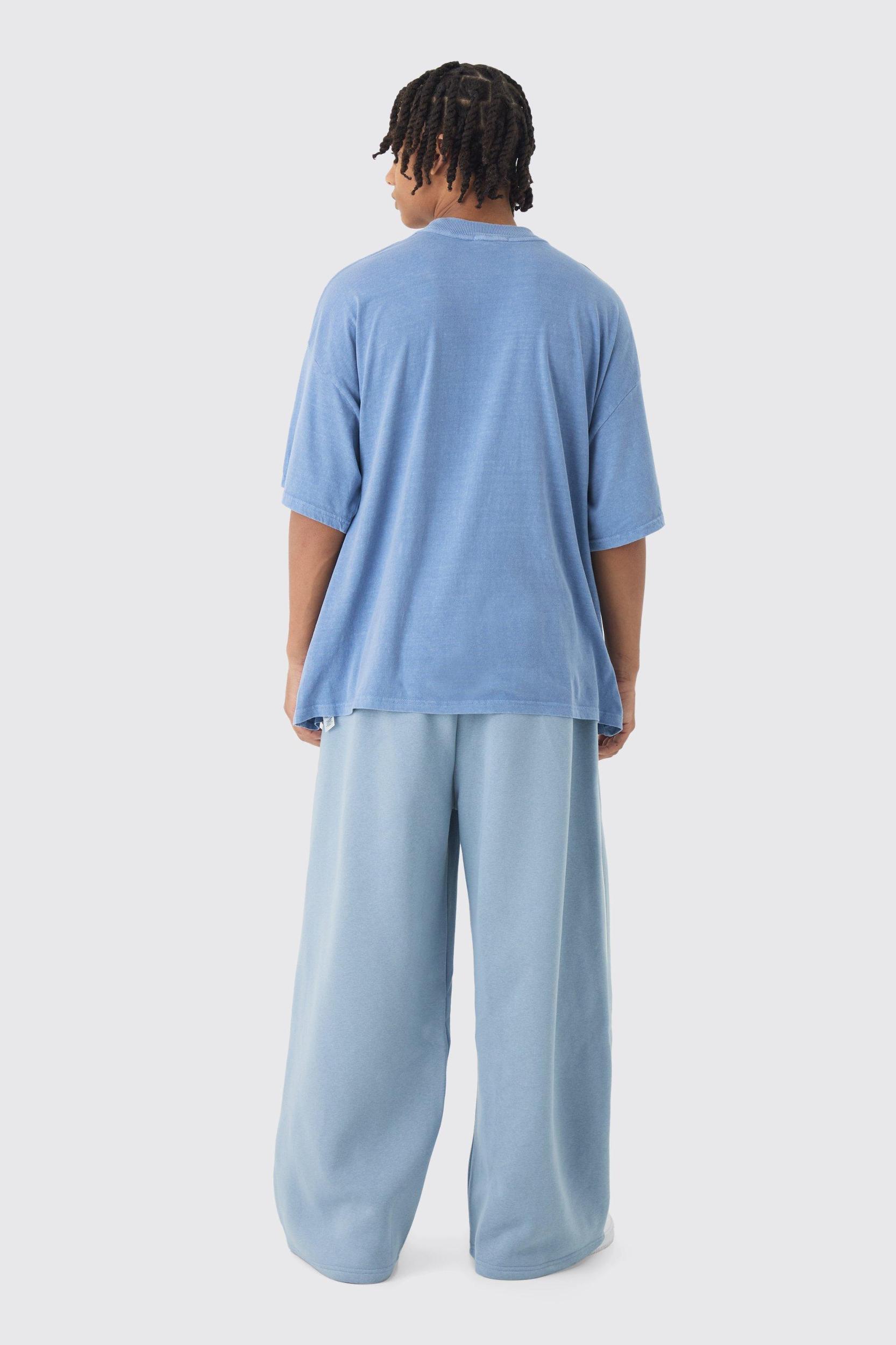 Oversized Extended Neck Over The Seams Wash Varsity T-Shirt | boohooMAN USA Product Image