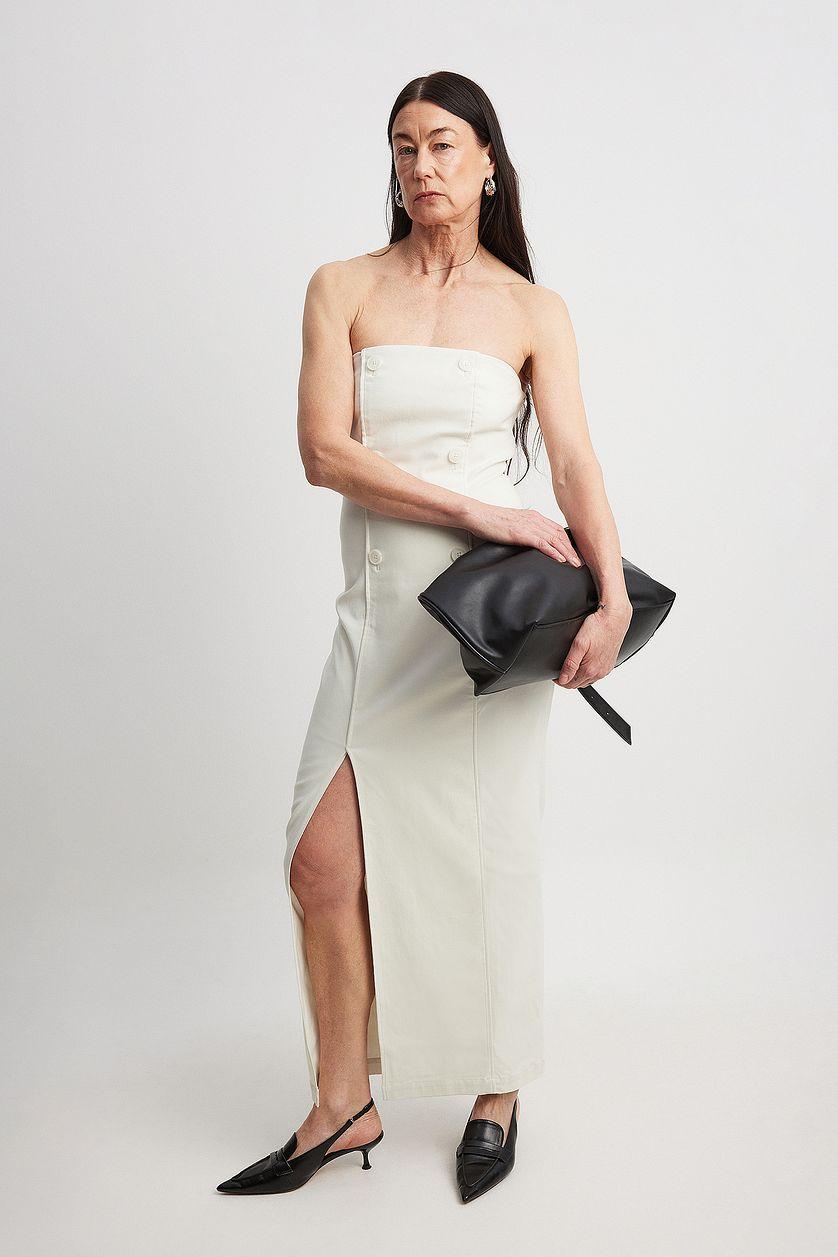 Double Breasted Bandeau Midi Dress Product Image