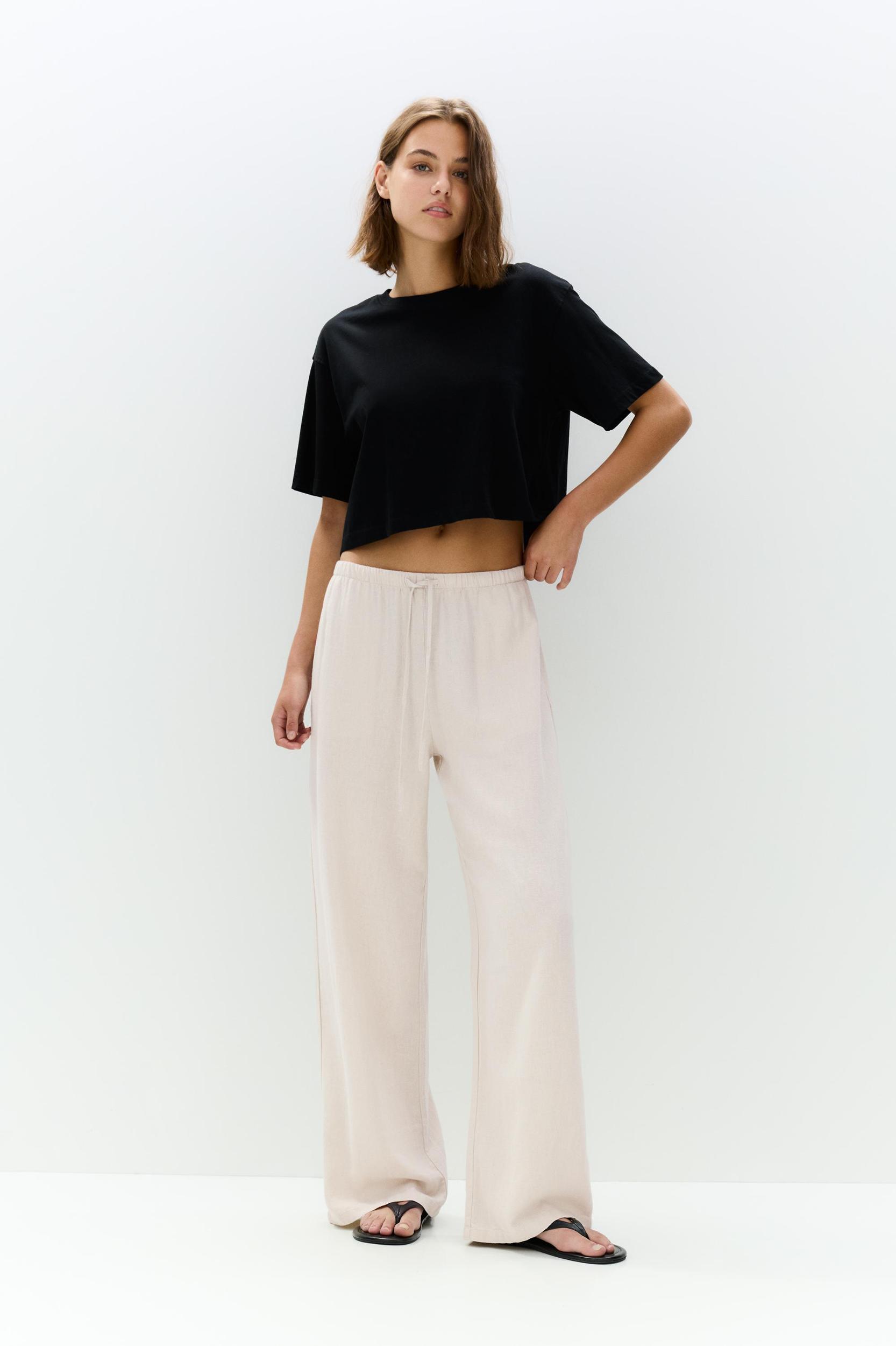 Flowy pants with linen Product Image