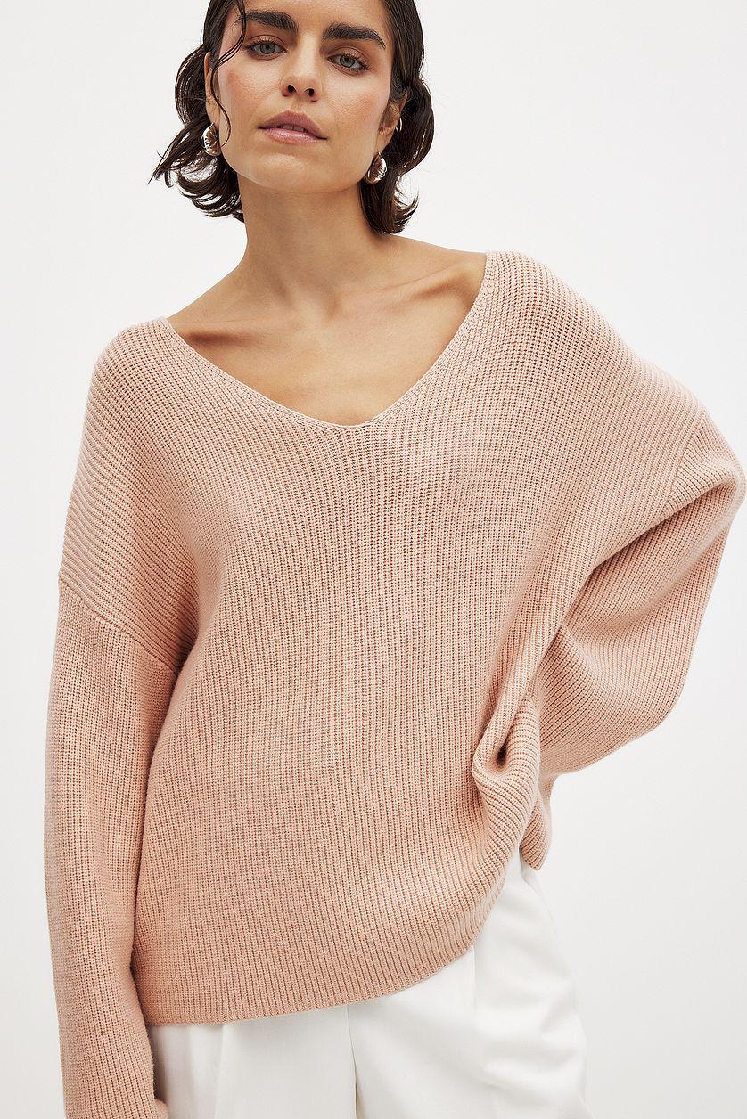 V-neck Knitted Sweater Product Image