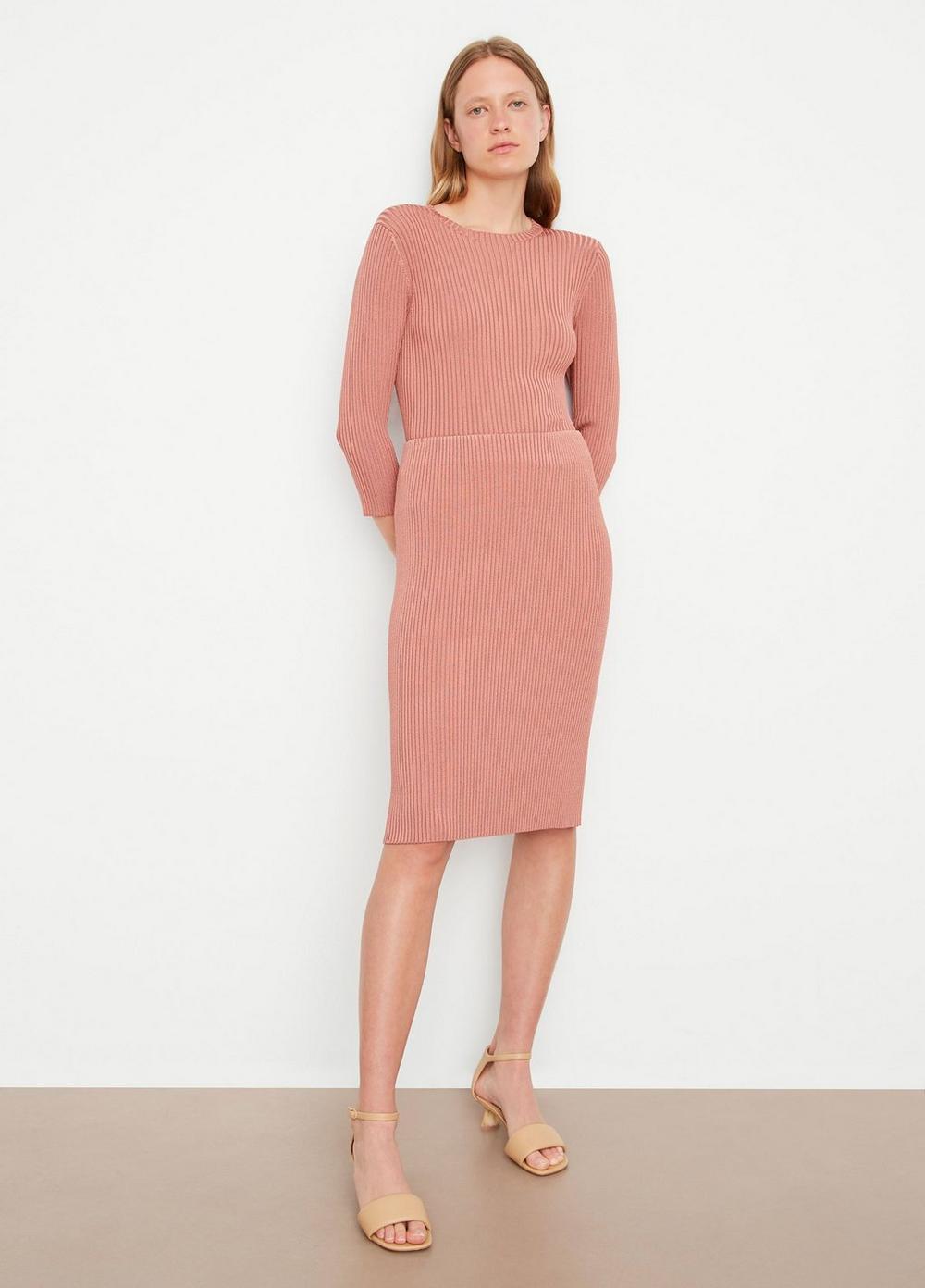 Ribbed Knee-Length Skirt Product Image