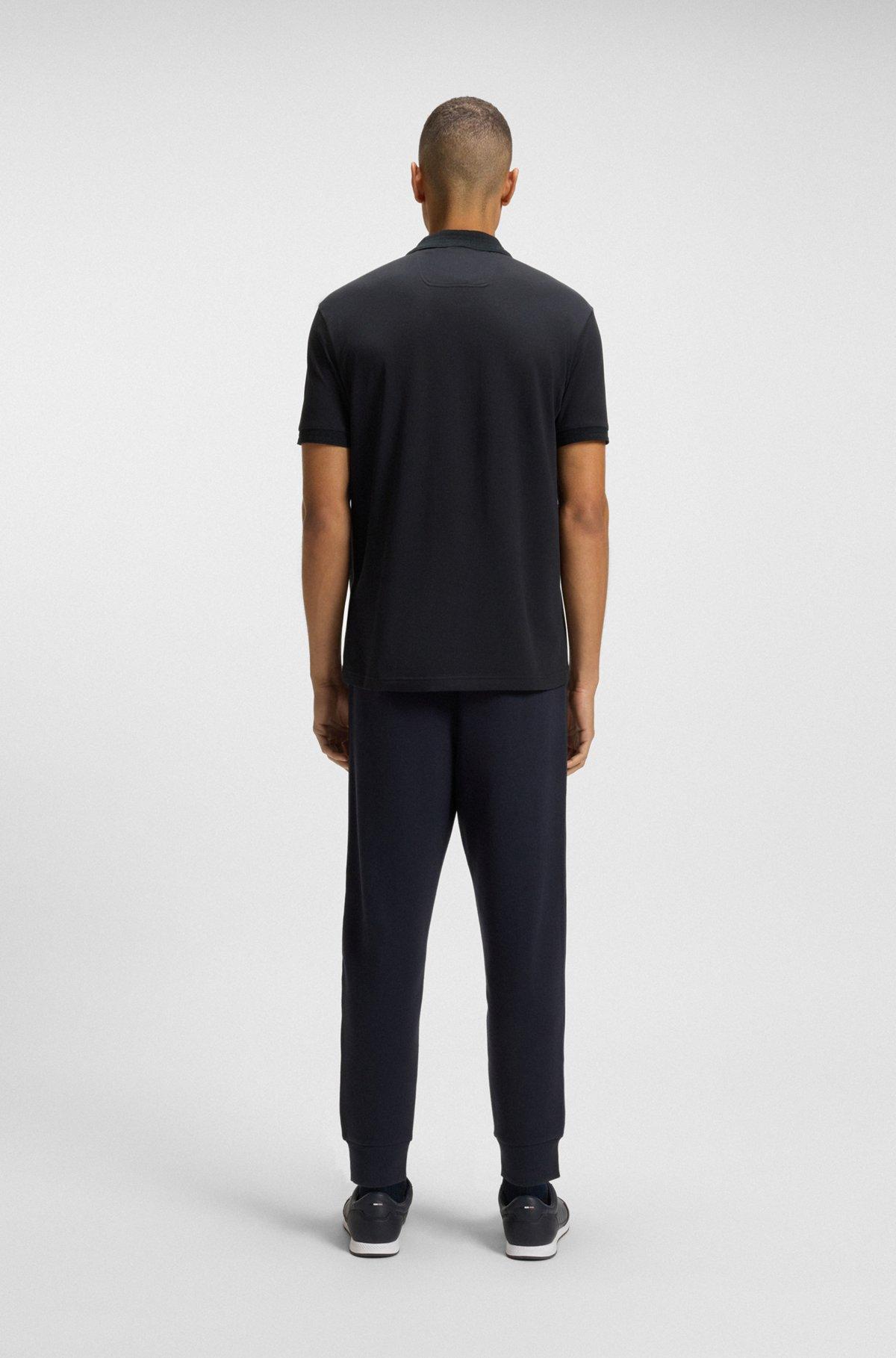 Cotton polo shirt with herringbone structure Product Image