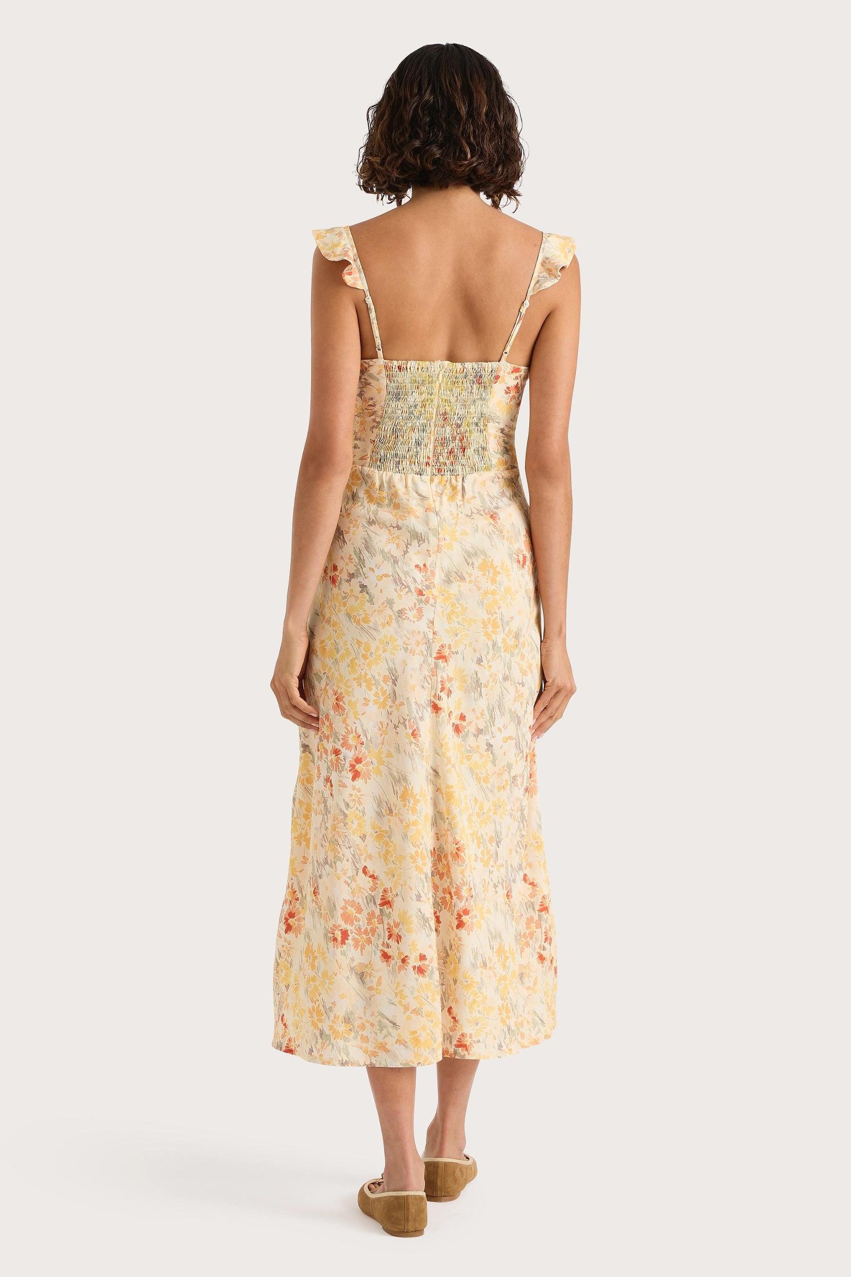 Yvonne Midi Dress Adeline Floral Yellow - Final Sale Product Image