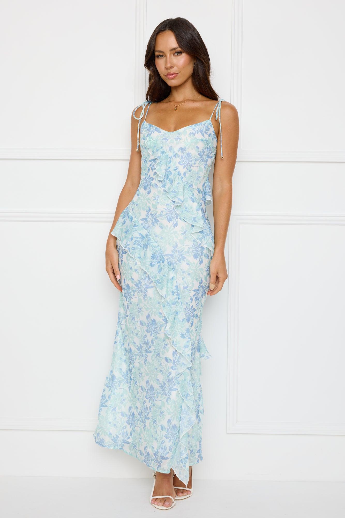 Botanic Ballet Maxi Dress Blue Product Image