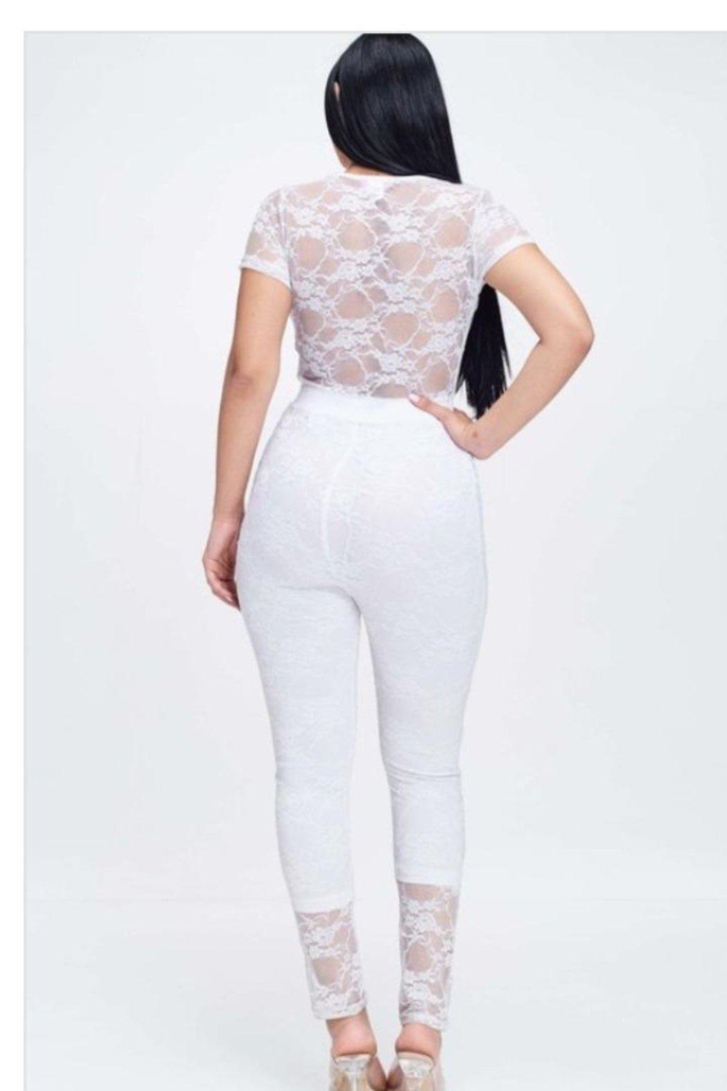 White Lace Jumpsuit Product Image