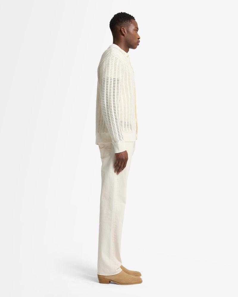 Crochet Knit Polo Product Image