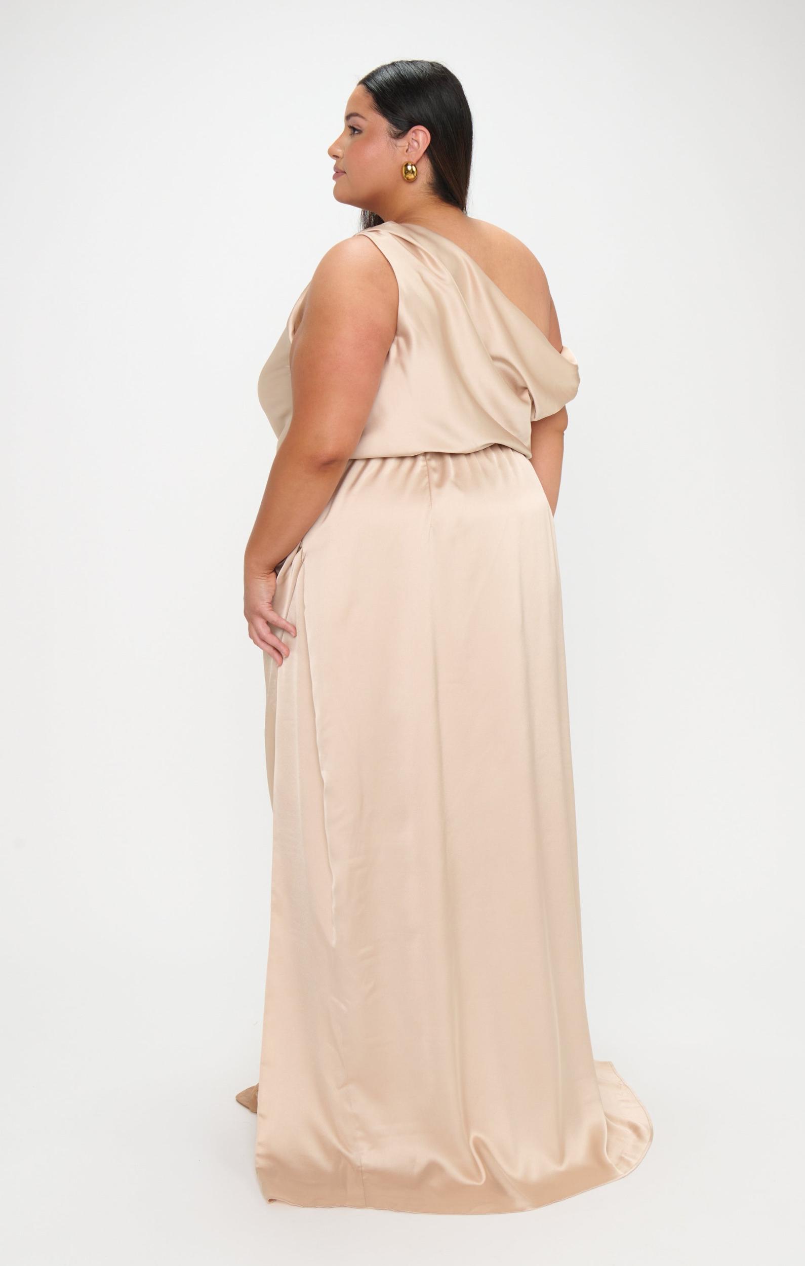 Jodie Dress ~ Champagne Luxe Satin Product Image
