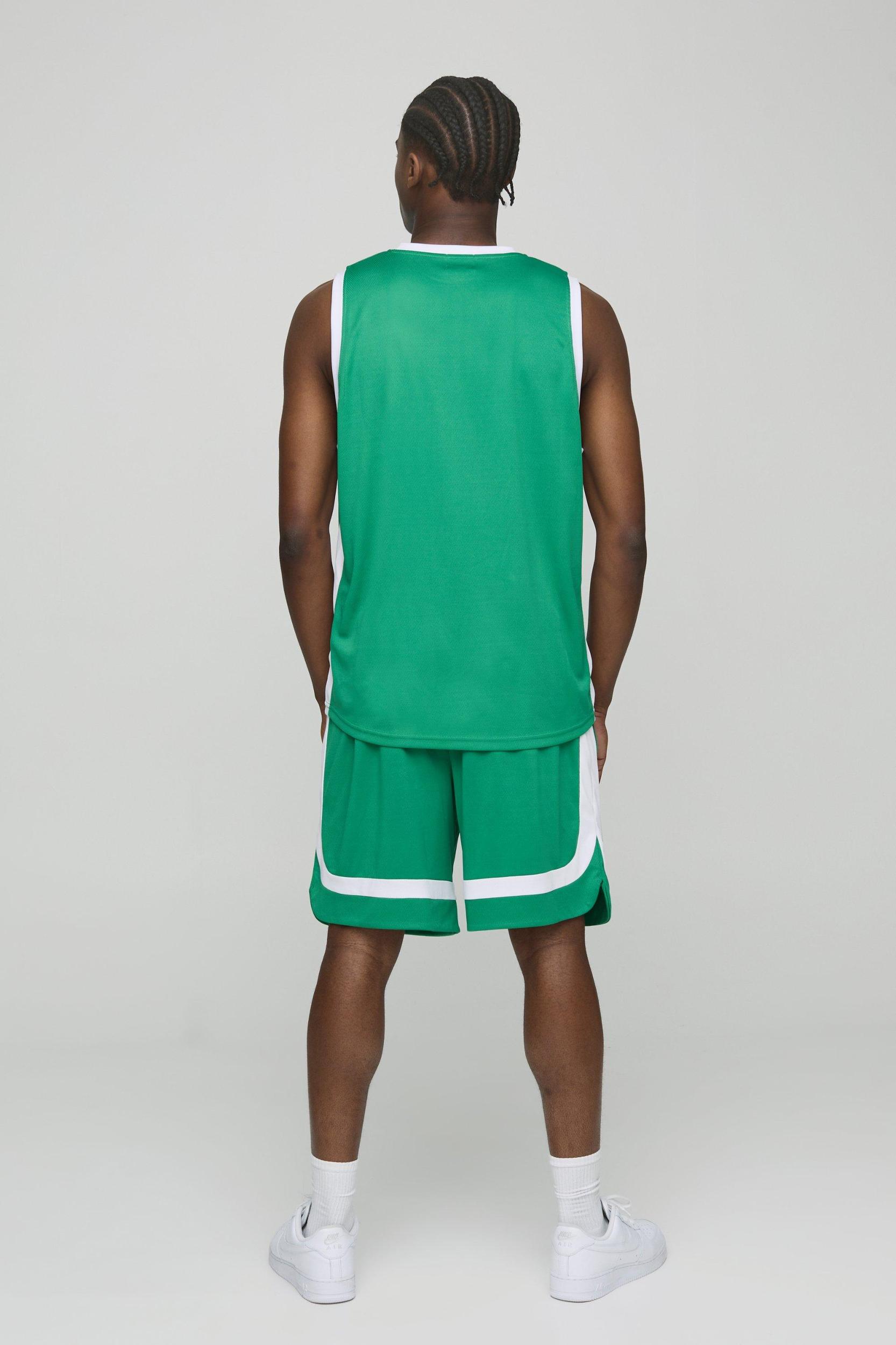 Man Mesh Basketball Vest & Short Set | boohooMAN USA Product Image