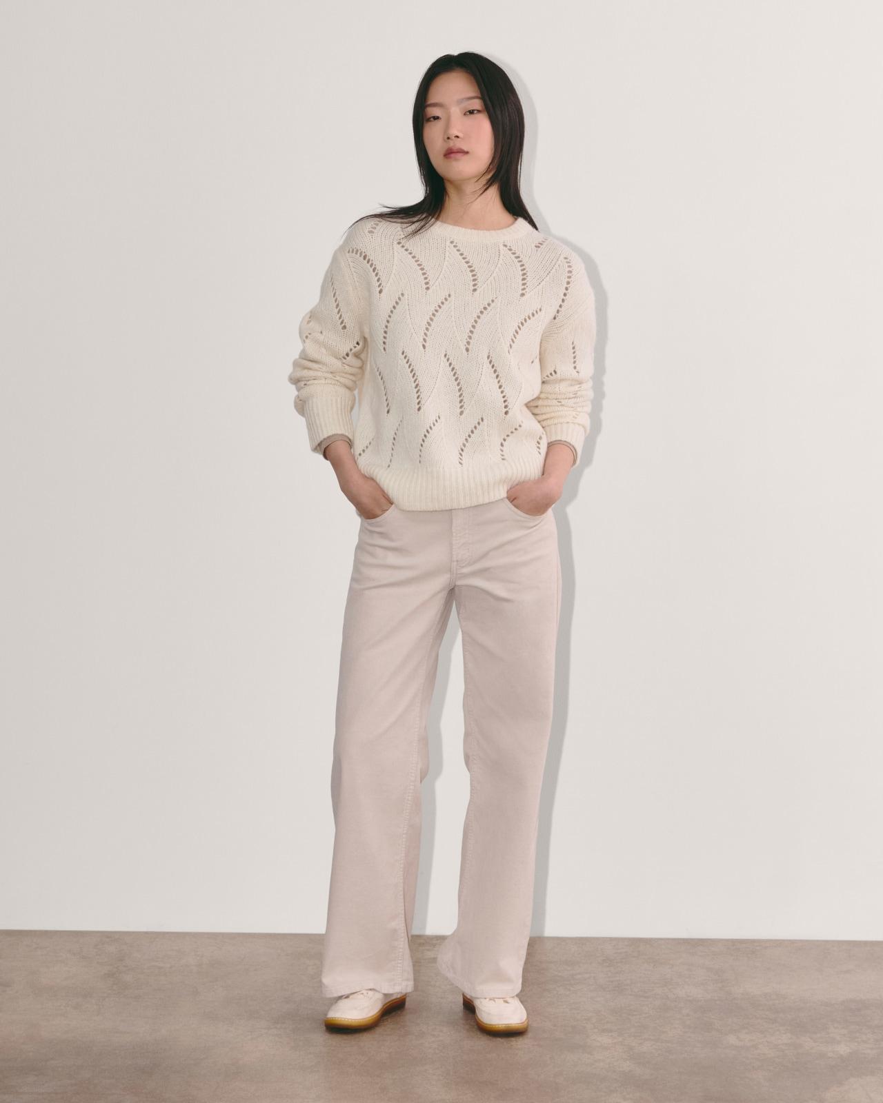 Womens Pointelle Sweater in Cloud by Everlane Product Image