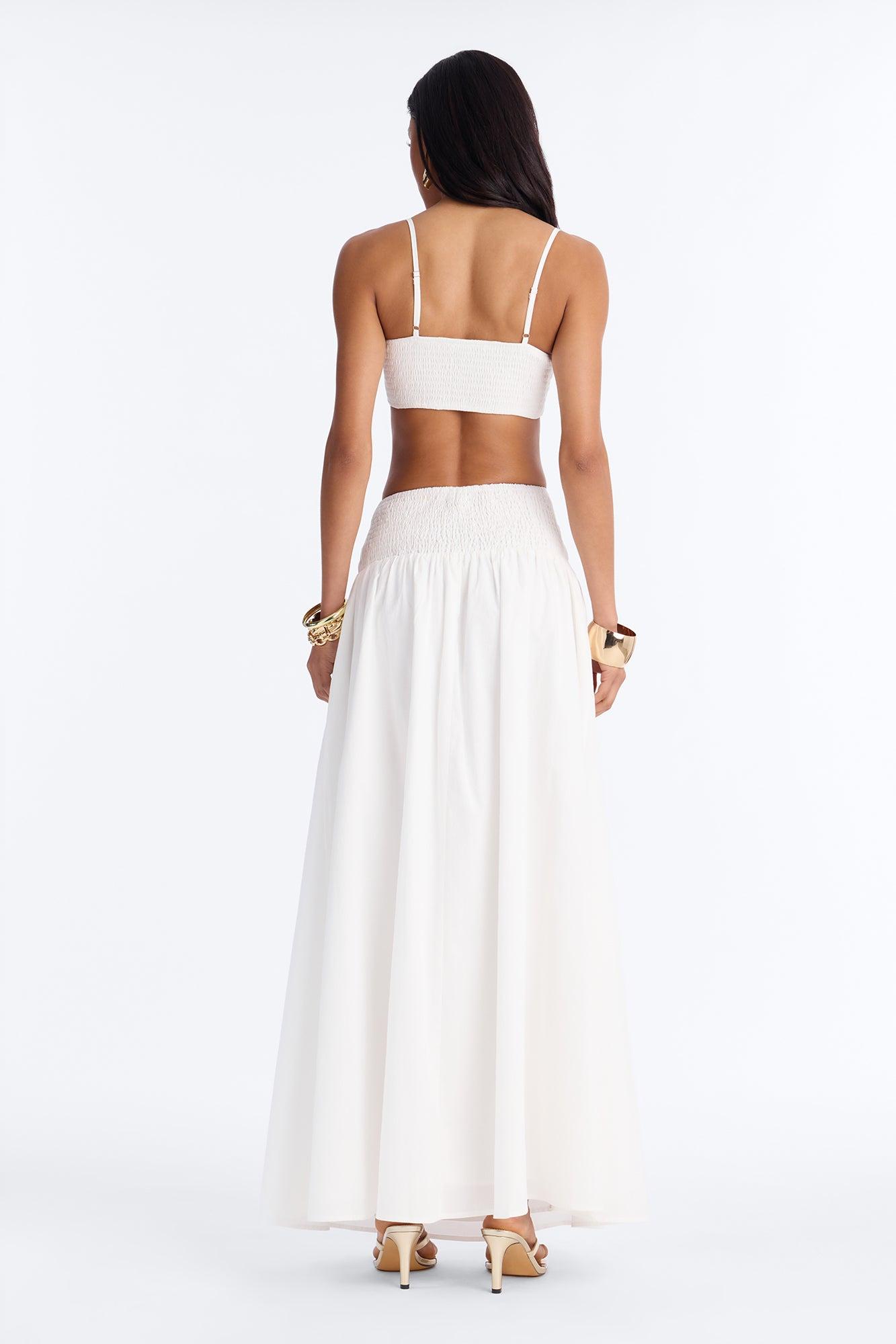 Brigitte Poplin Drop Waist Maxi Skirt - White Female Product Image