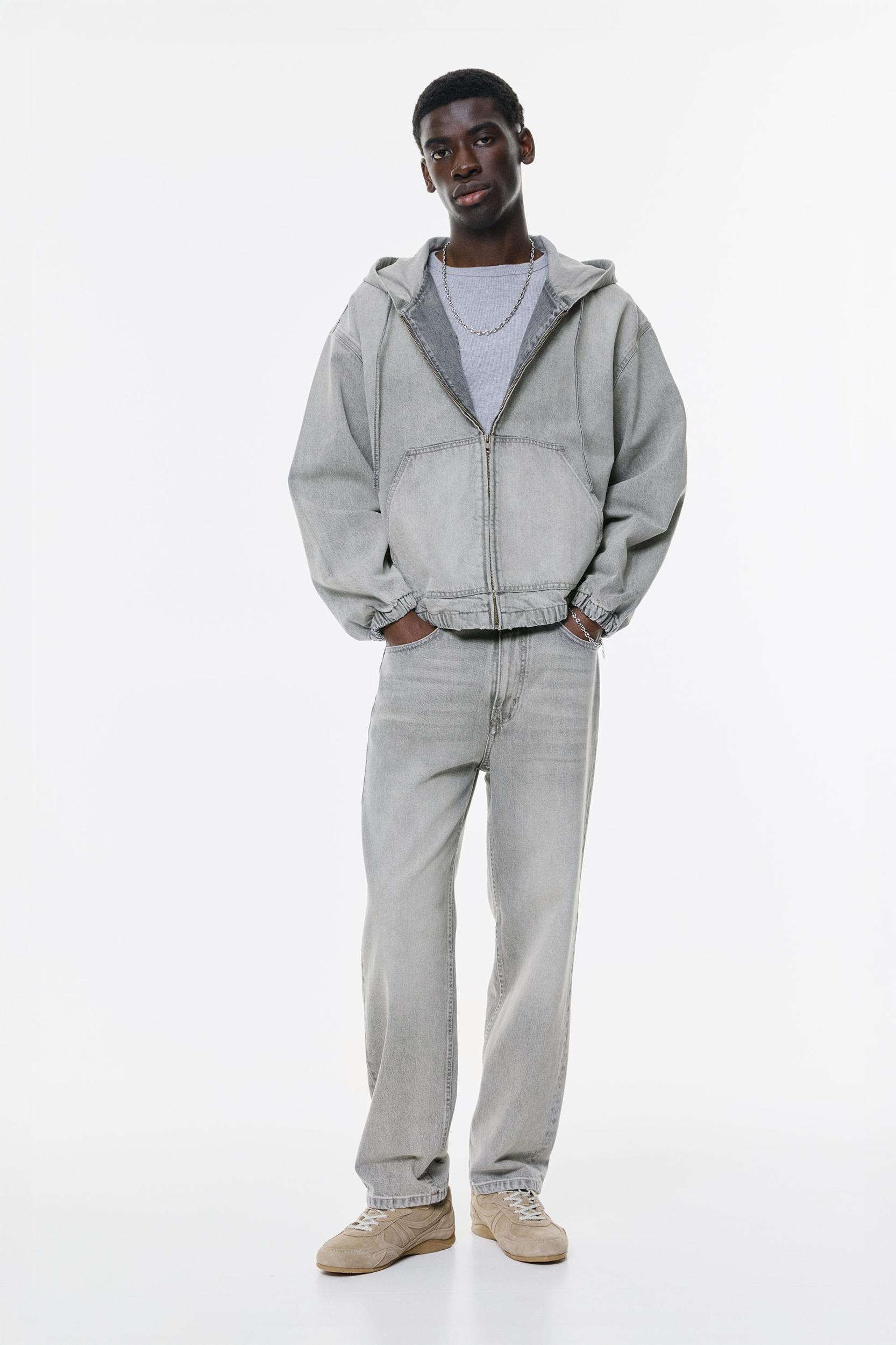 Denim hooded jacket Product Image