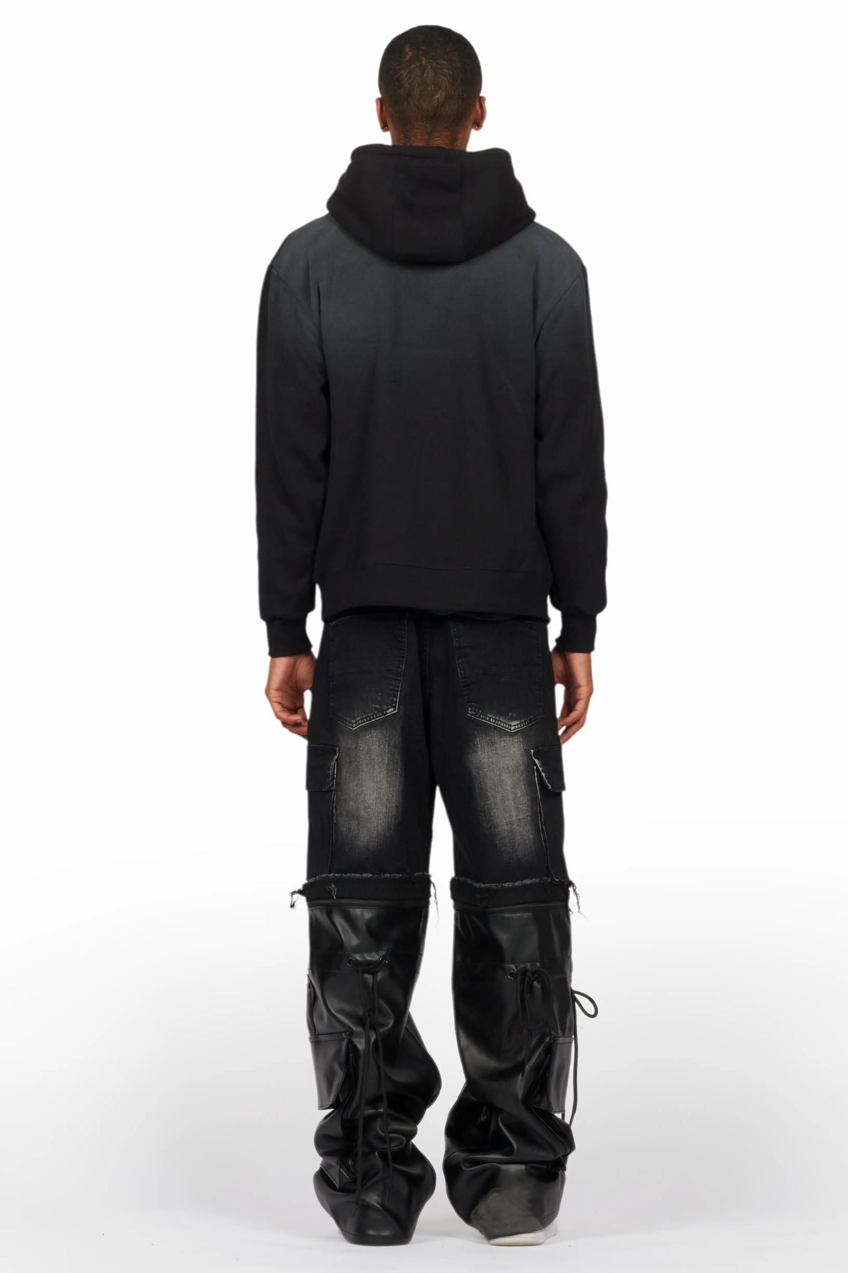 Bubble Black Graphic Hoodie Male Product Image