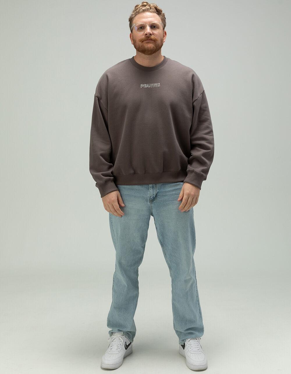 RSQ x Peanuts Together Mens Oversized Crewneck Sweatshirt - DARK GRAY Product Image