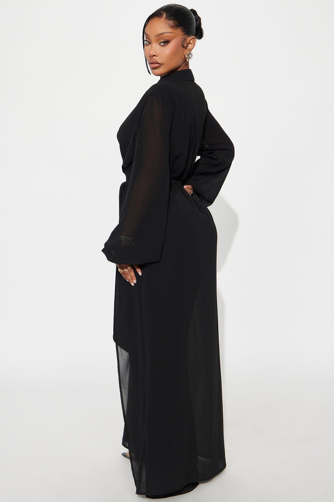 Alondra Chiffon Long Sleeve Jumpsuit - Black Female Product Image