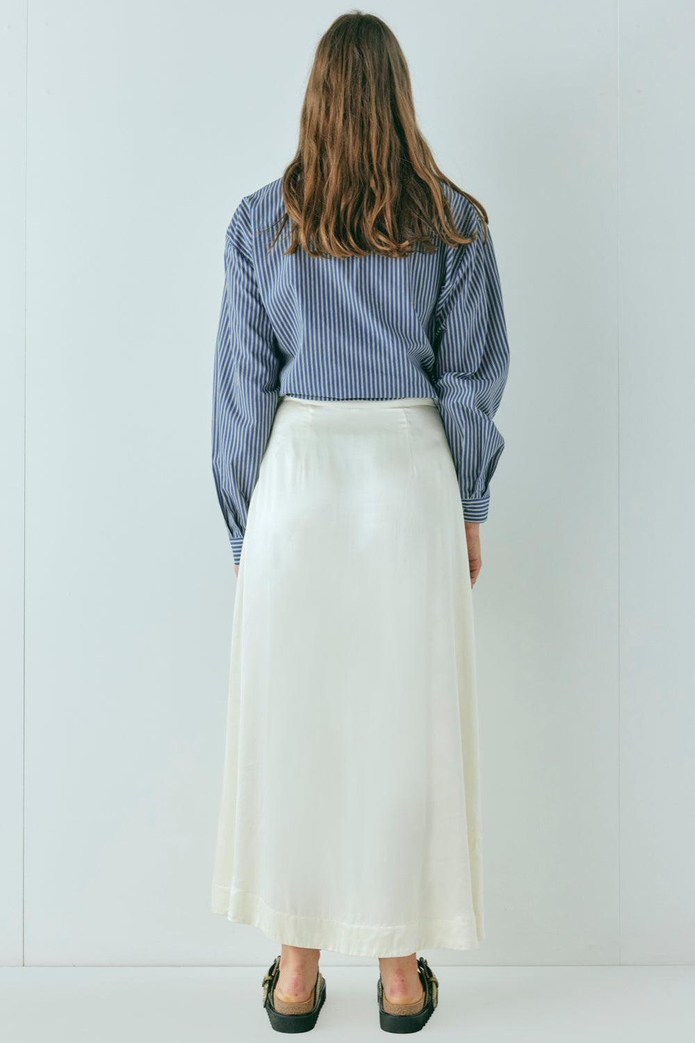 Luel Satin Maxi Skirt Cream Product Image