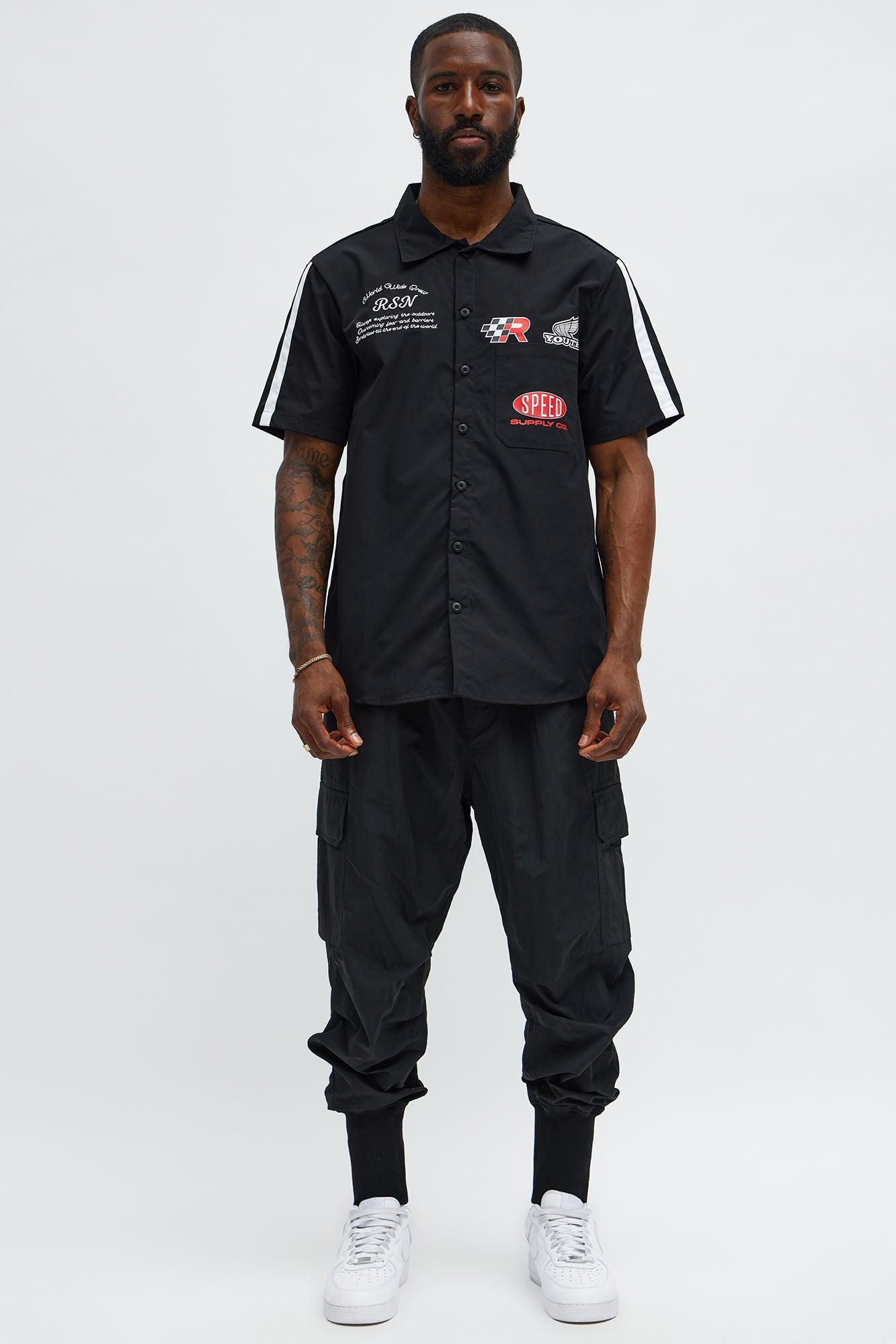 Speed Supply Button Up Shirt - Black Male Product Image