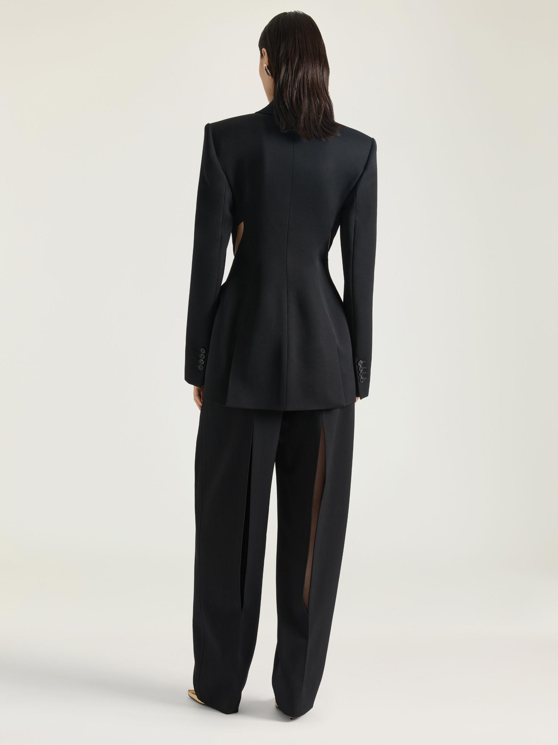 Double-breasted slashed jacket in wool Product Image