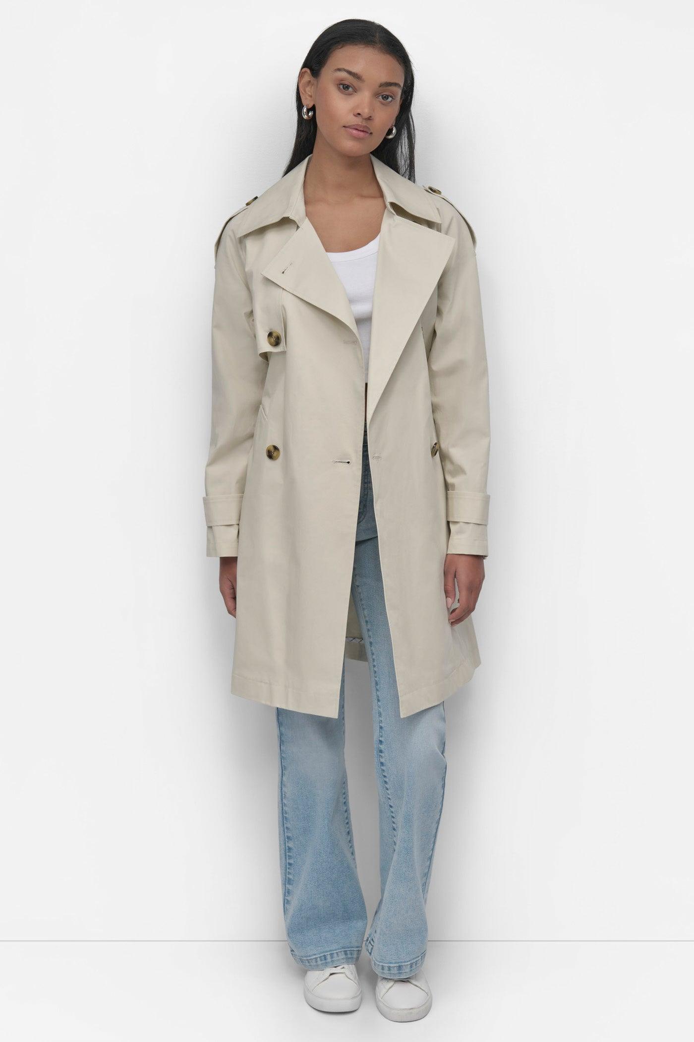 RAGLAN SLEEVE DOUBLE BREASTED TRENCH COAT Product Image