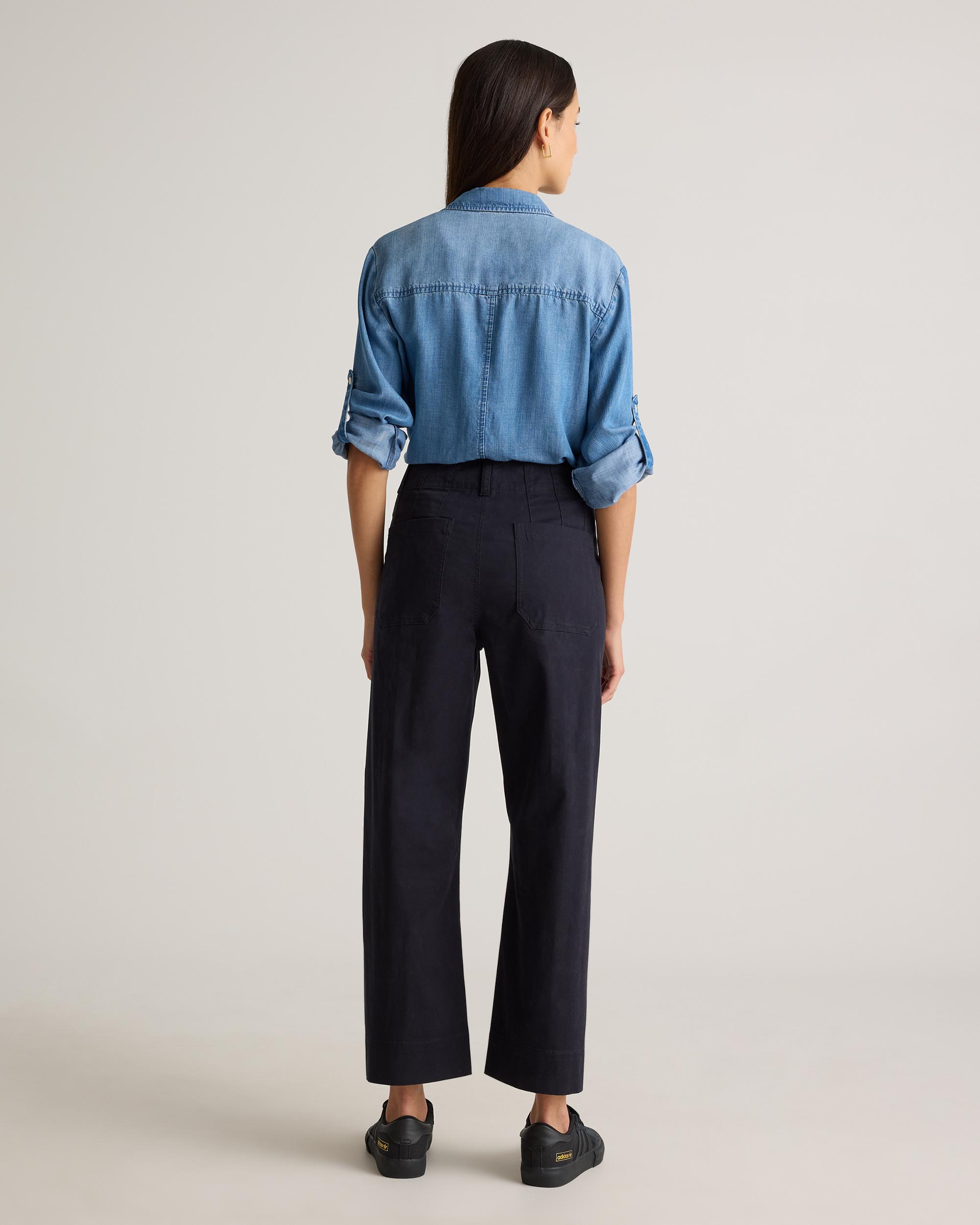 Quince | Women's Organic Stretch Cotton Chino Cropped Wide Leg Pants Organic Cotton Product Image