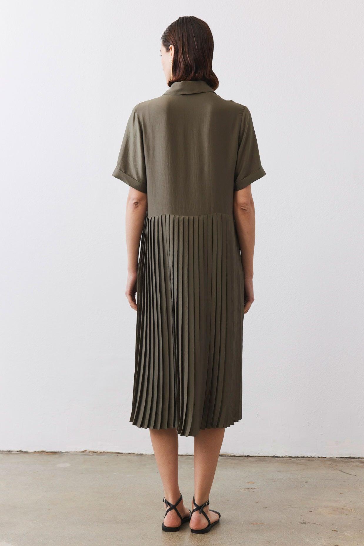 One-Sided Pleated Slinky Dress Product Image