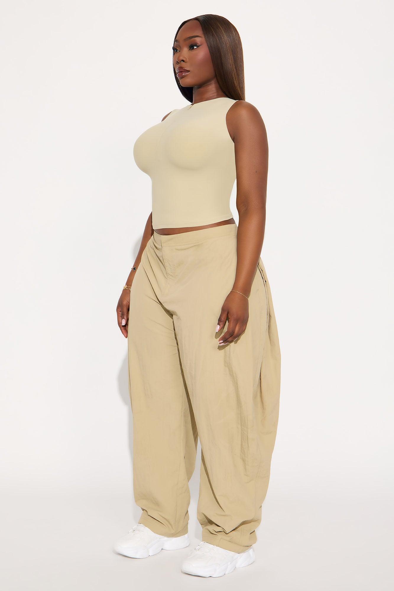 Second Skin Double Lined Zip Front Tank - Stone Female Product Image