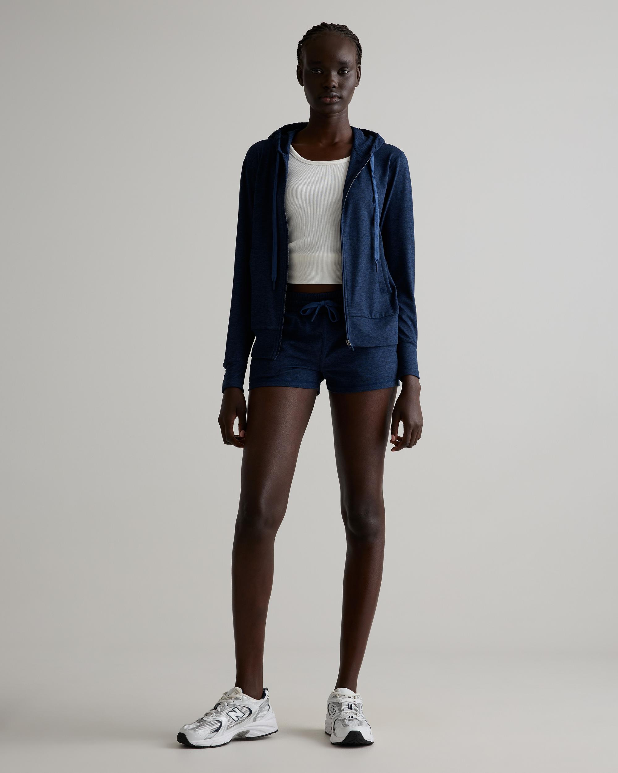 Quince | Women's Super Soft Performance Shorts in Navy, Flowknit Activewear, Recycled Polyester Product Image