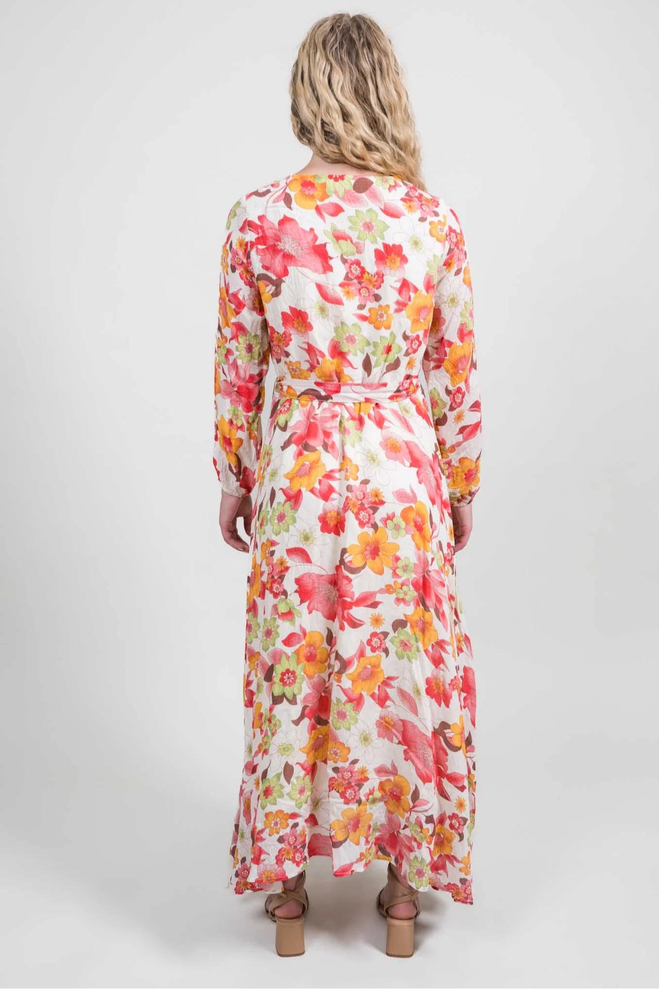 V-Neck Long Sleeve Layered Maxi Dress Product Image