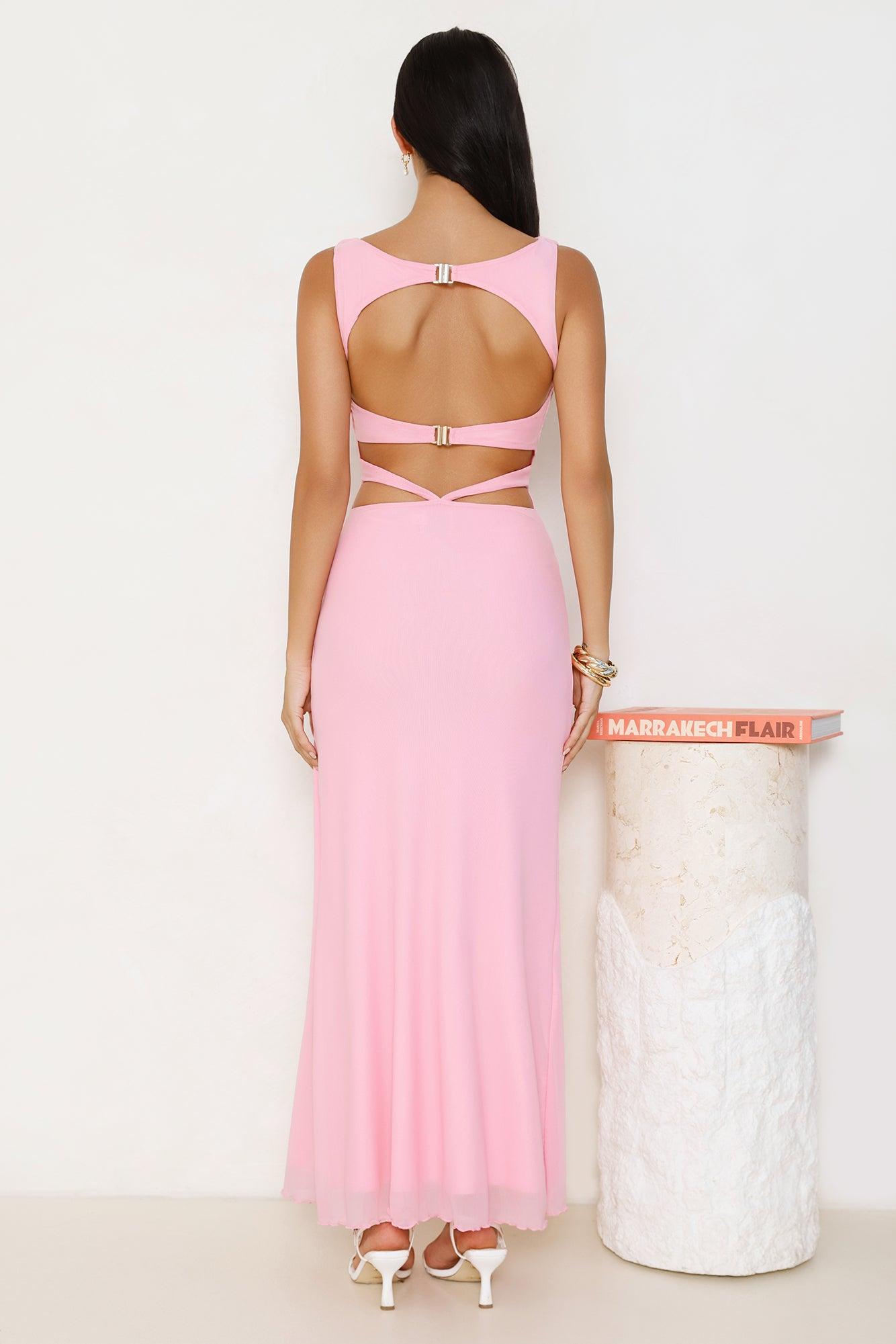 Secret Of The Sun Mesh Maxi Dress Pink Product Image