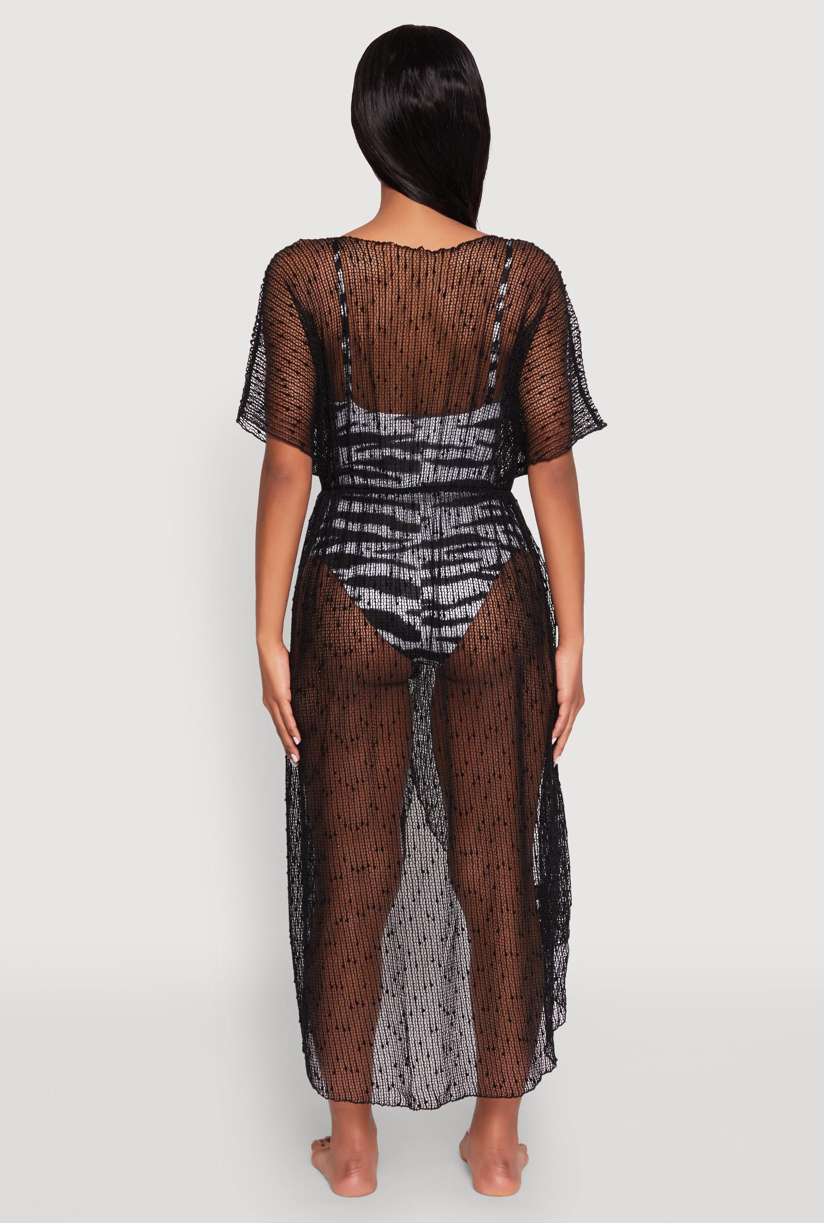 Popcorn Knit Tie Front Cover Up Kimono Female Product Image