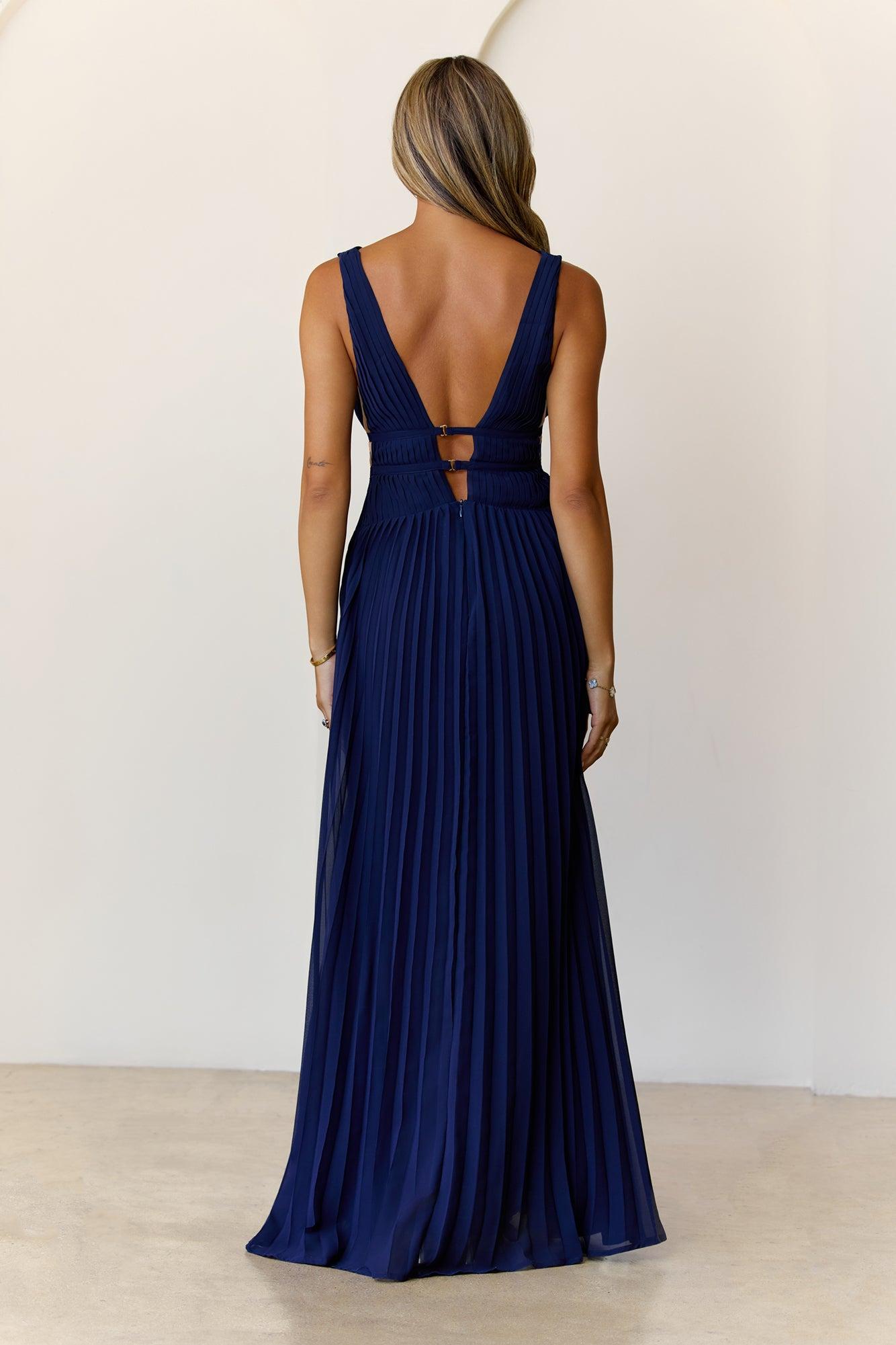 Elegant Vision Maxi Dress Navy Product Image