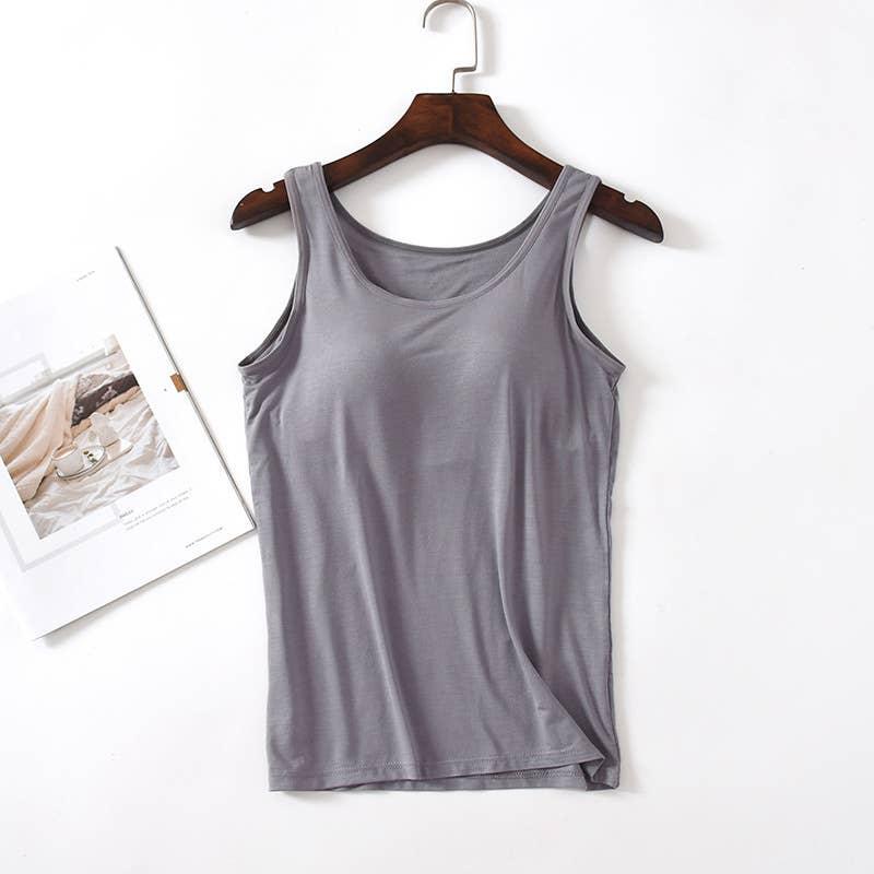 Skinn Soft Round Neck Built-in Bra Tank Top (Small to XL) Product Image