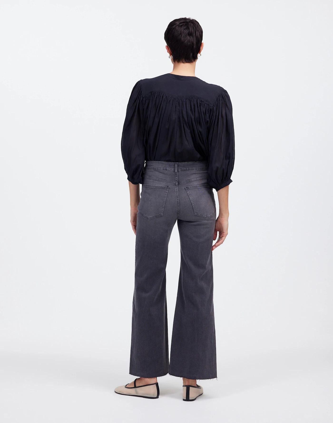 Petite Flared Wide-Leg Crop Jeans Product Image