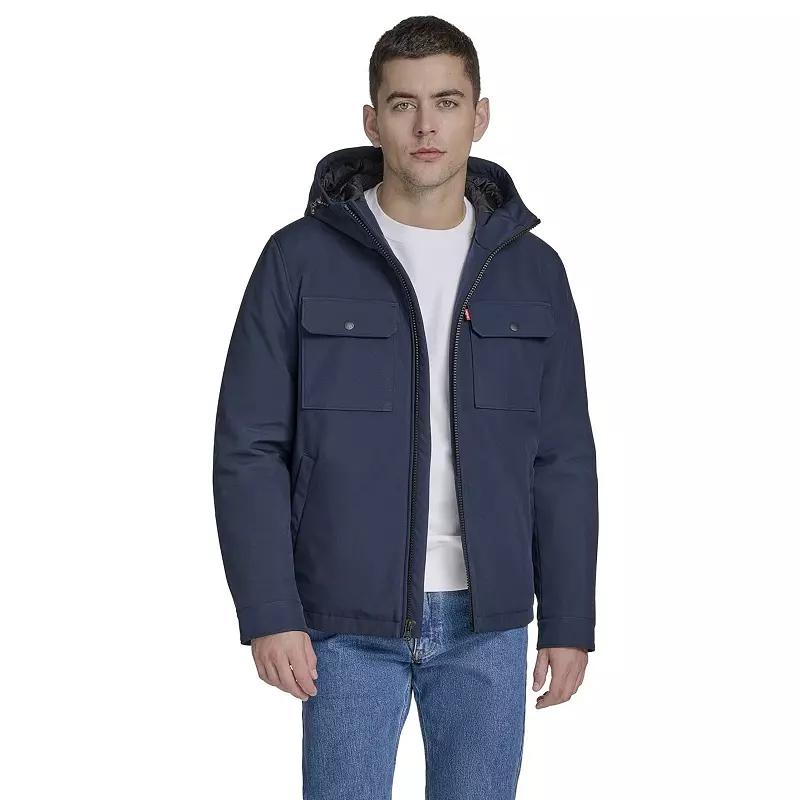 Men's Levi's® Soft Shell Quilt Lined Hooded Storm Coat,  Product Image