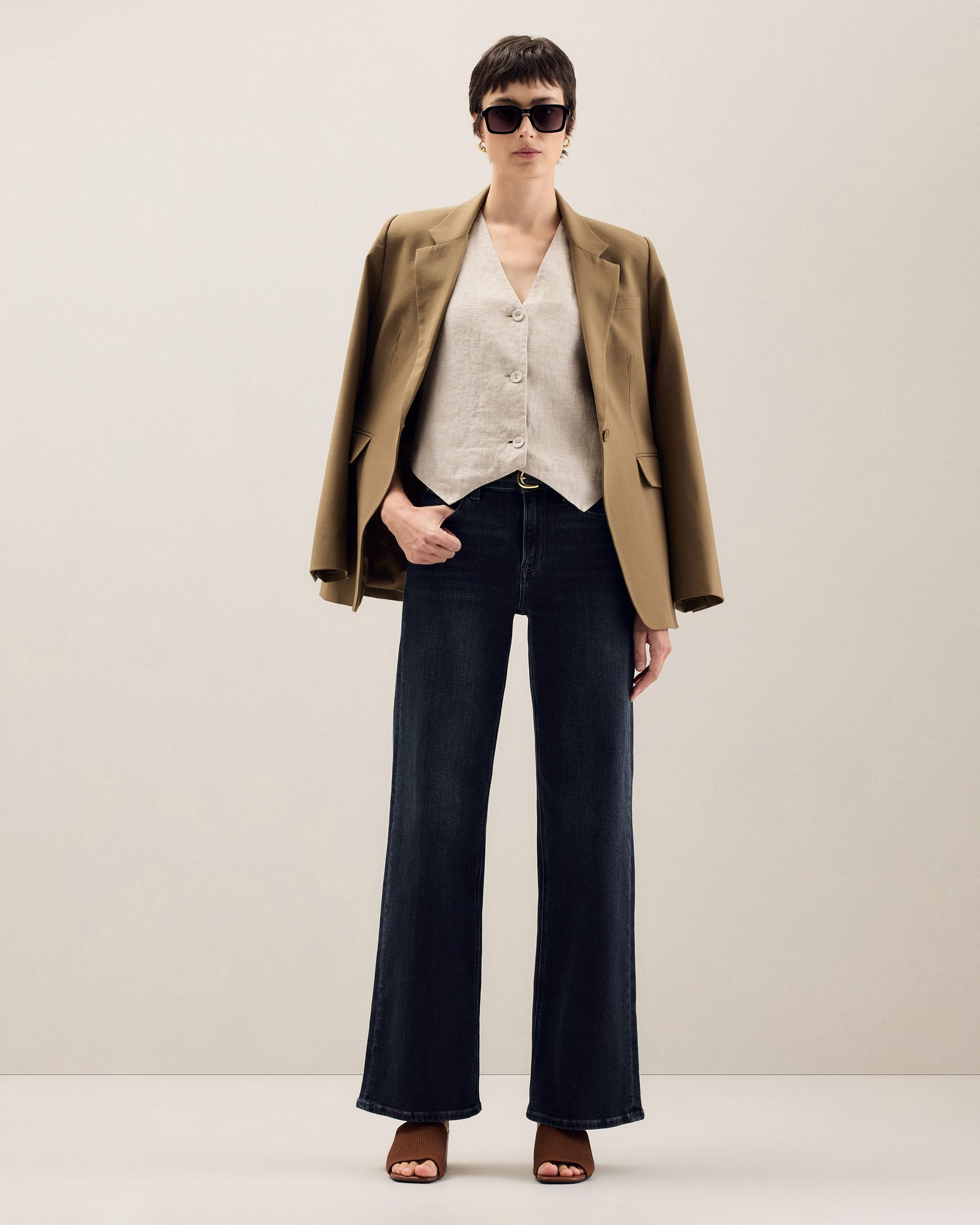 Quince | Women's Bella Stretch Wide Leg Jeans Organic Cotton Product Image