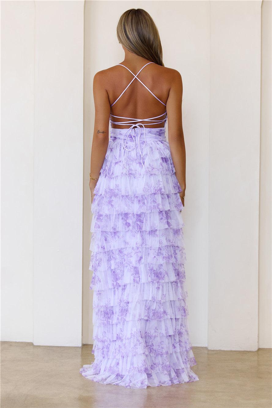 Elegant Whisper Maxi Dress Lilac Product Image