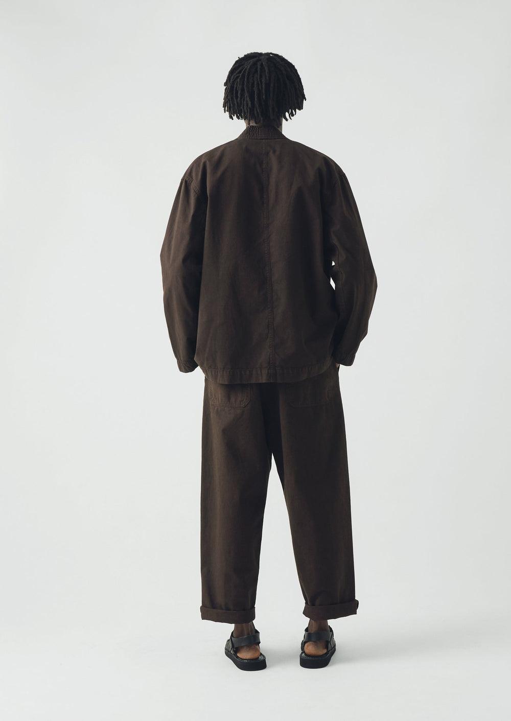 Garment Dyed Cotton Twill Jacket | Dark Cocoa Product Image
