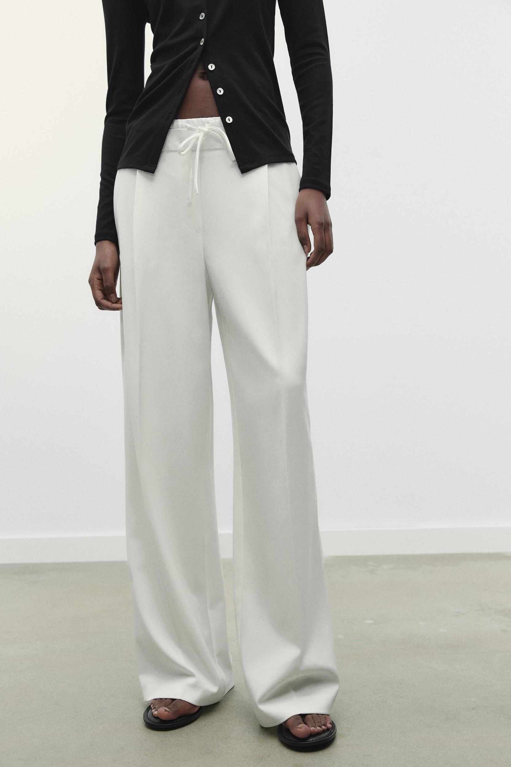 DOUBLE WAIST WIDE LEG PANTS Product Image