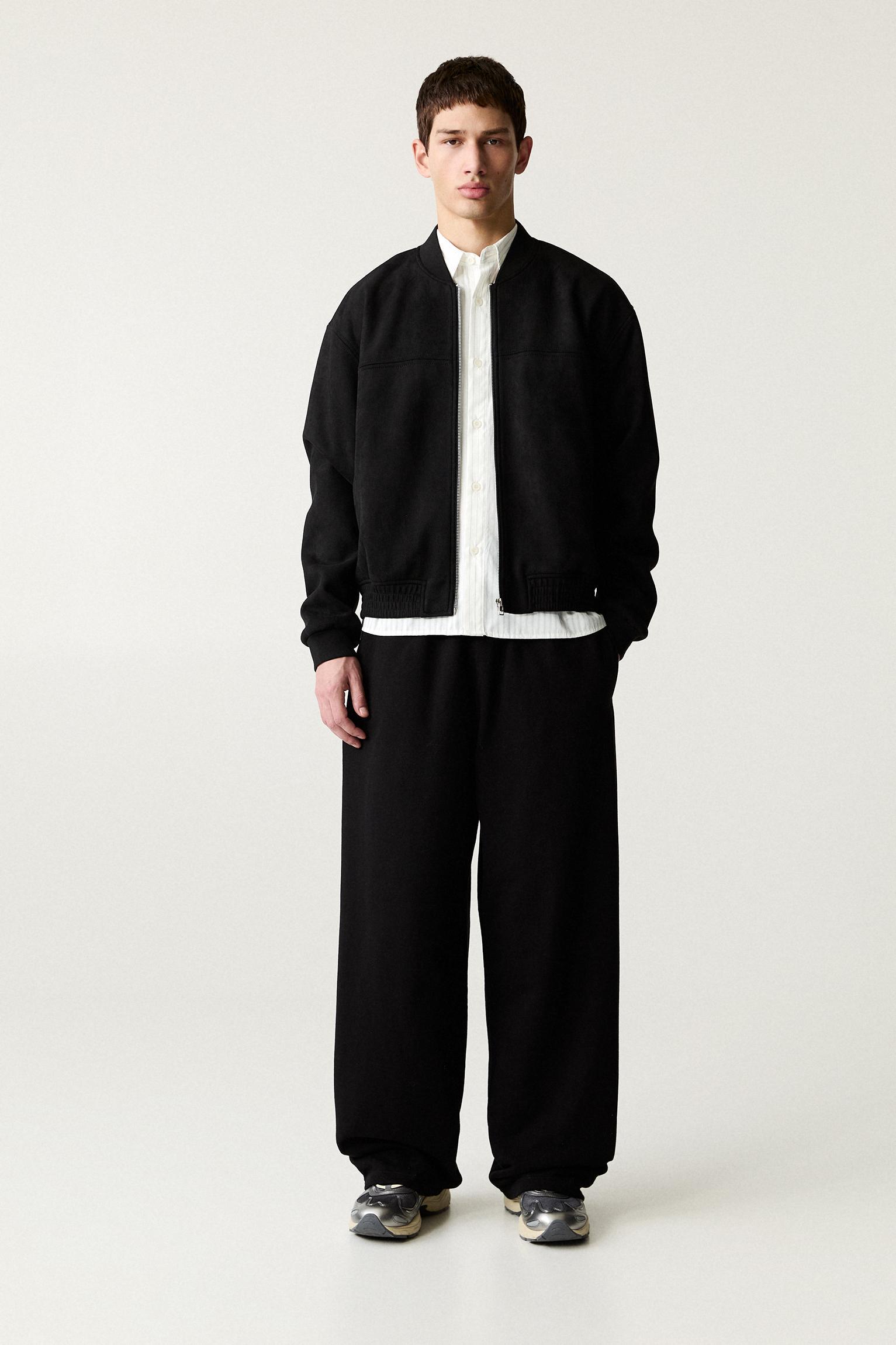 Faux suede bomber jacket Product Image