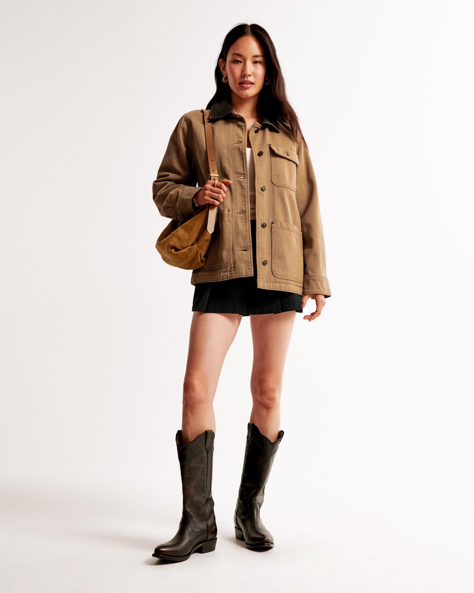 Mid-Length Twill Workwear Jacket Product Image