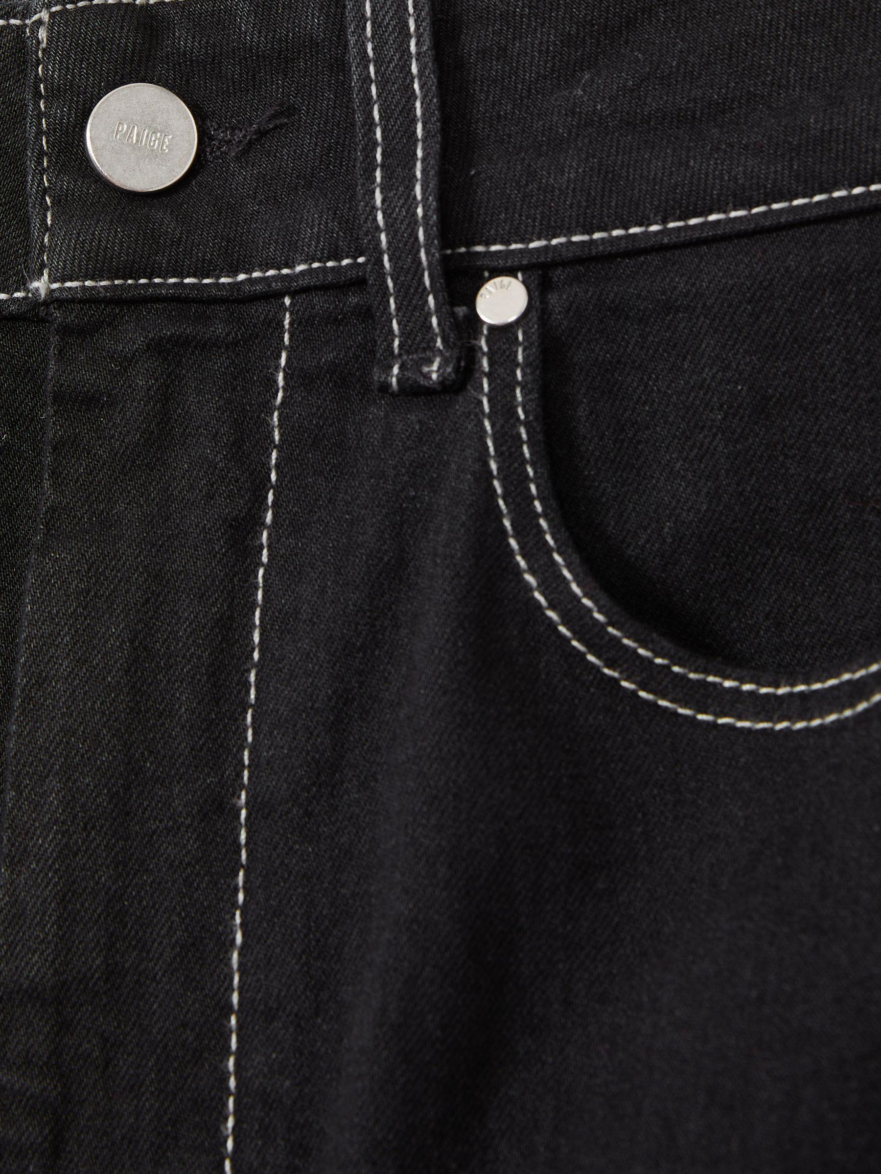 Paige Wide-Leg Cuffed Jeans in Black Product Image