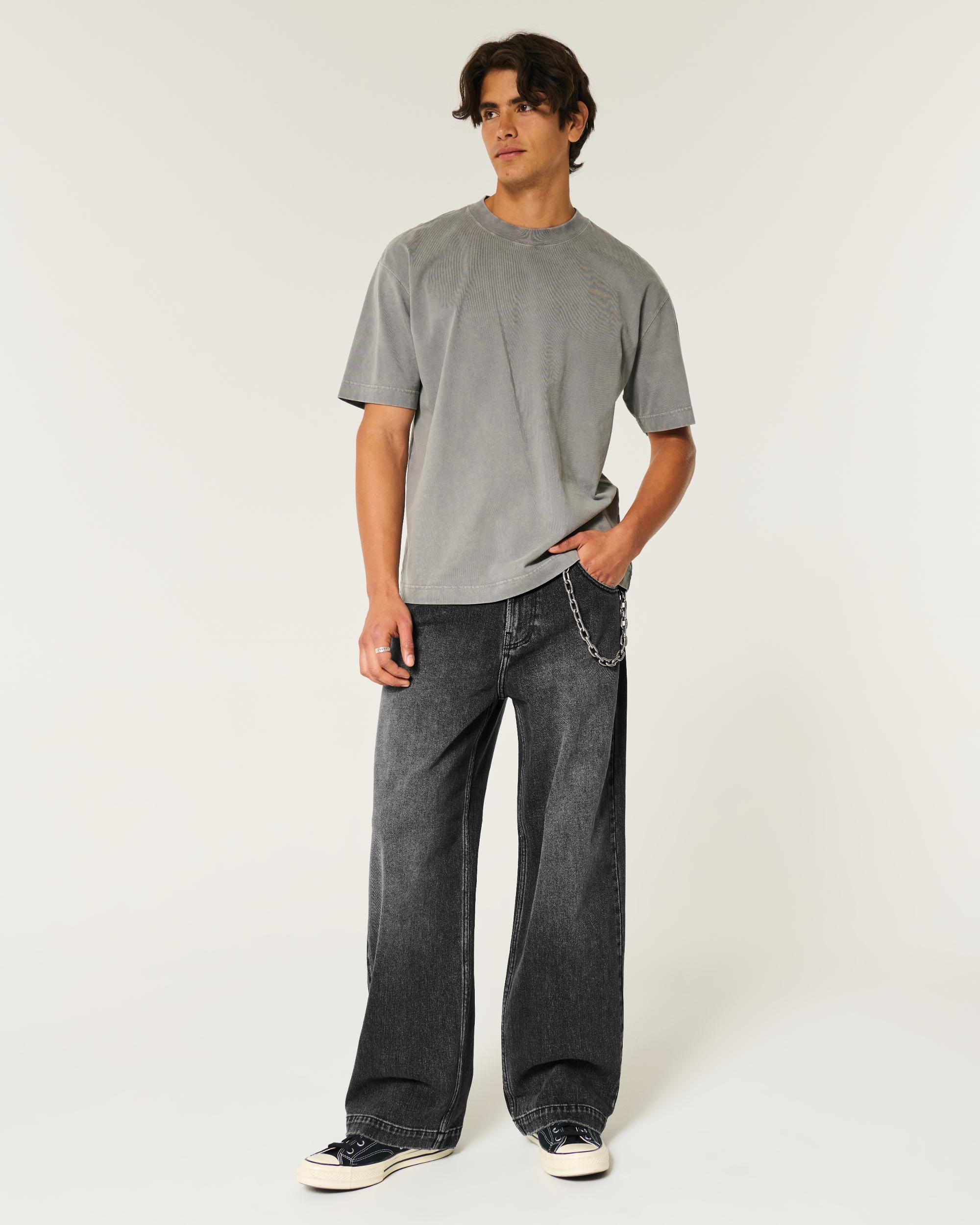 Washed Black Super Baggy Jeans Product Image