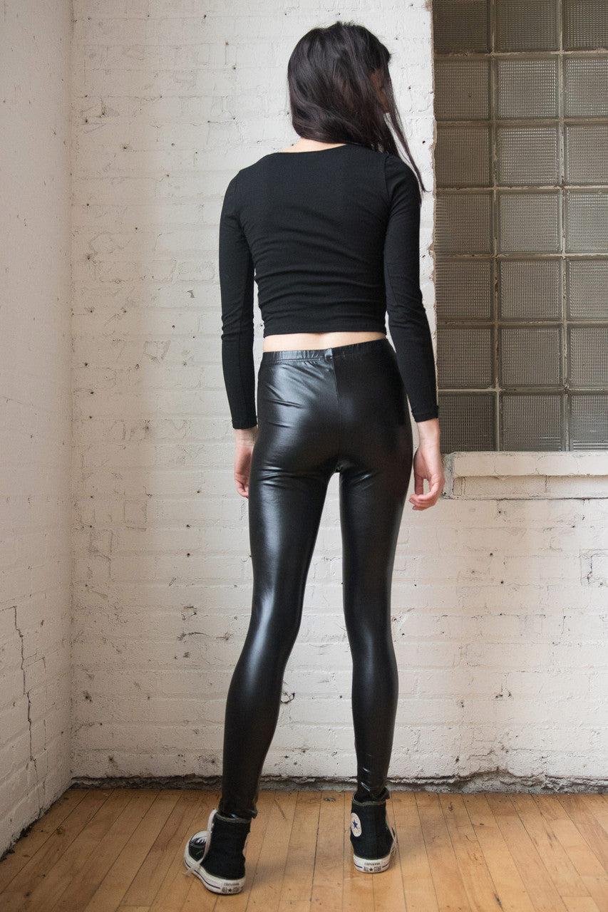 Black Metallic Leggings Product Image